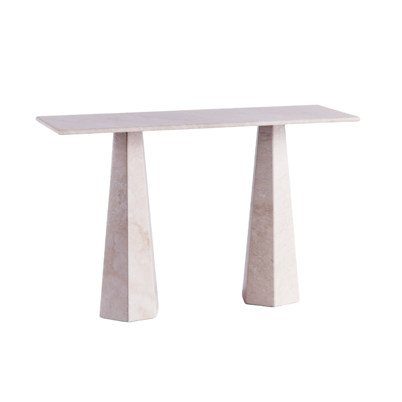 HEXAGON Console in Marble Travertine