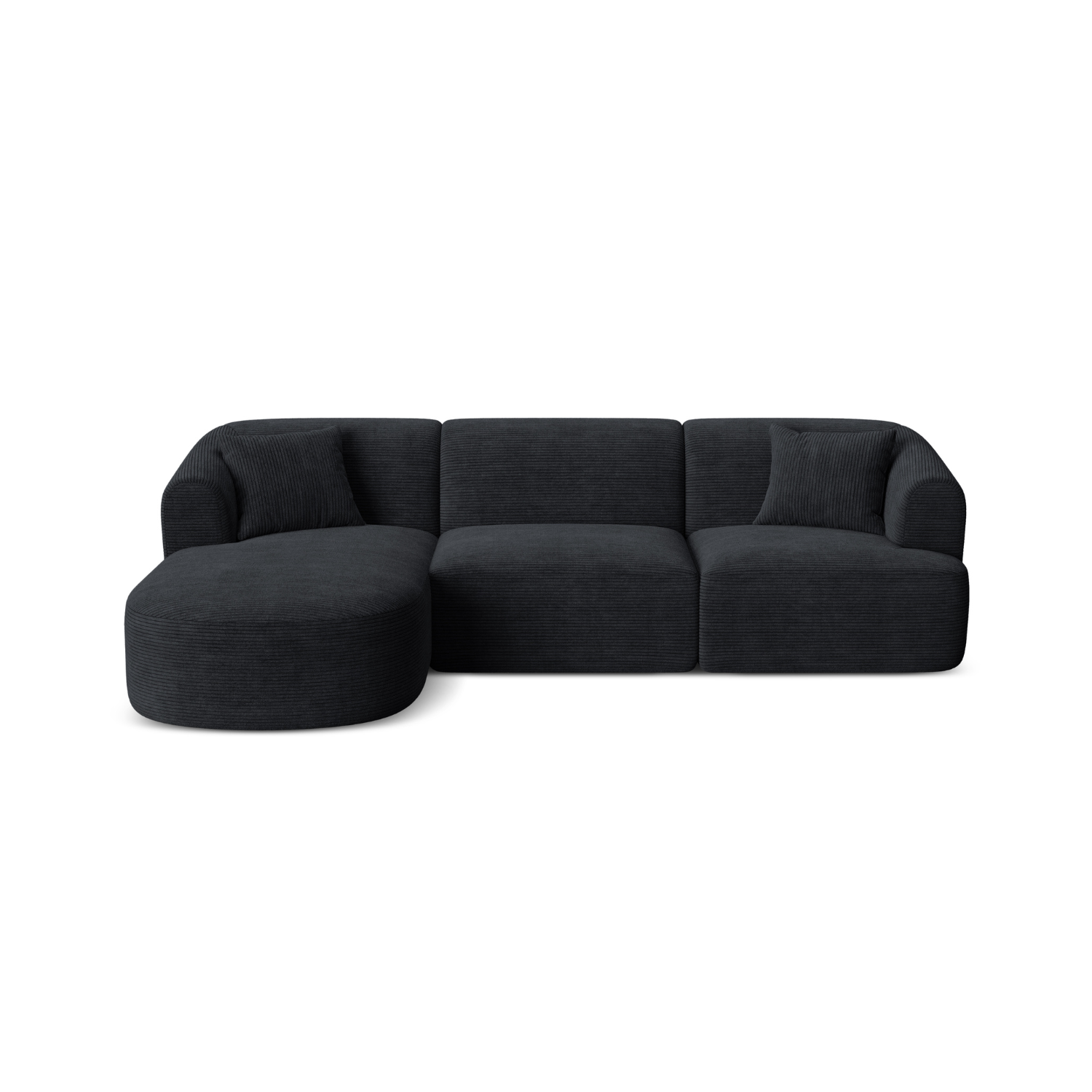 Linksseitiges 4-Sitzer-Sofa CAMPI aus schwarzem Cord