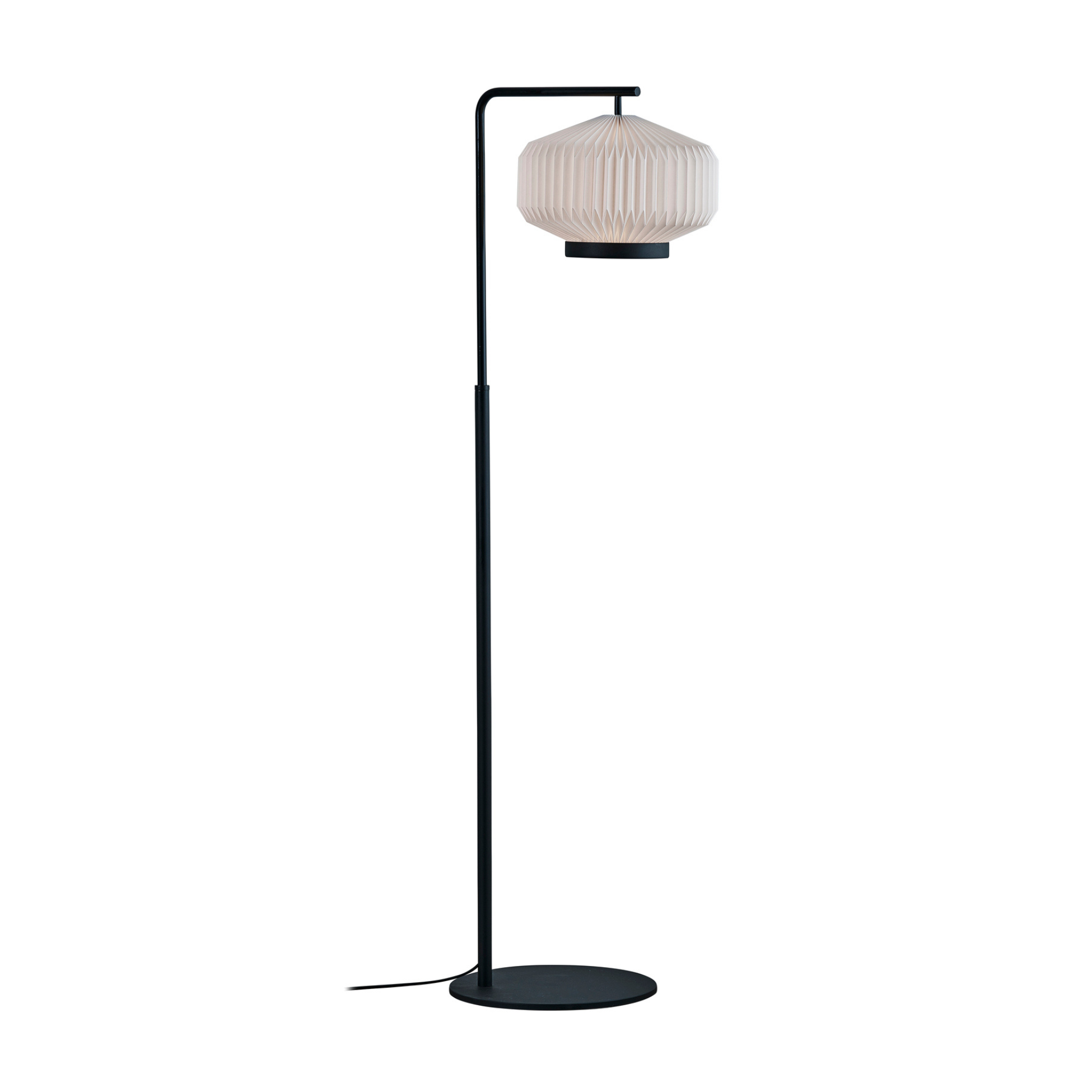 Vloerlamp MODEL 386 SHIBUI wit met zwarte voet