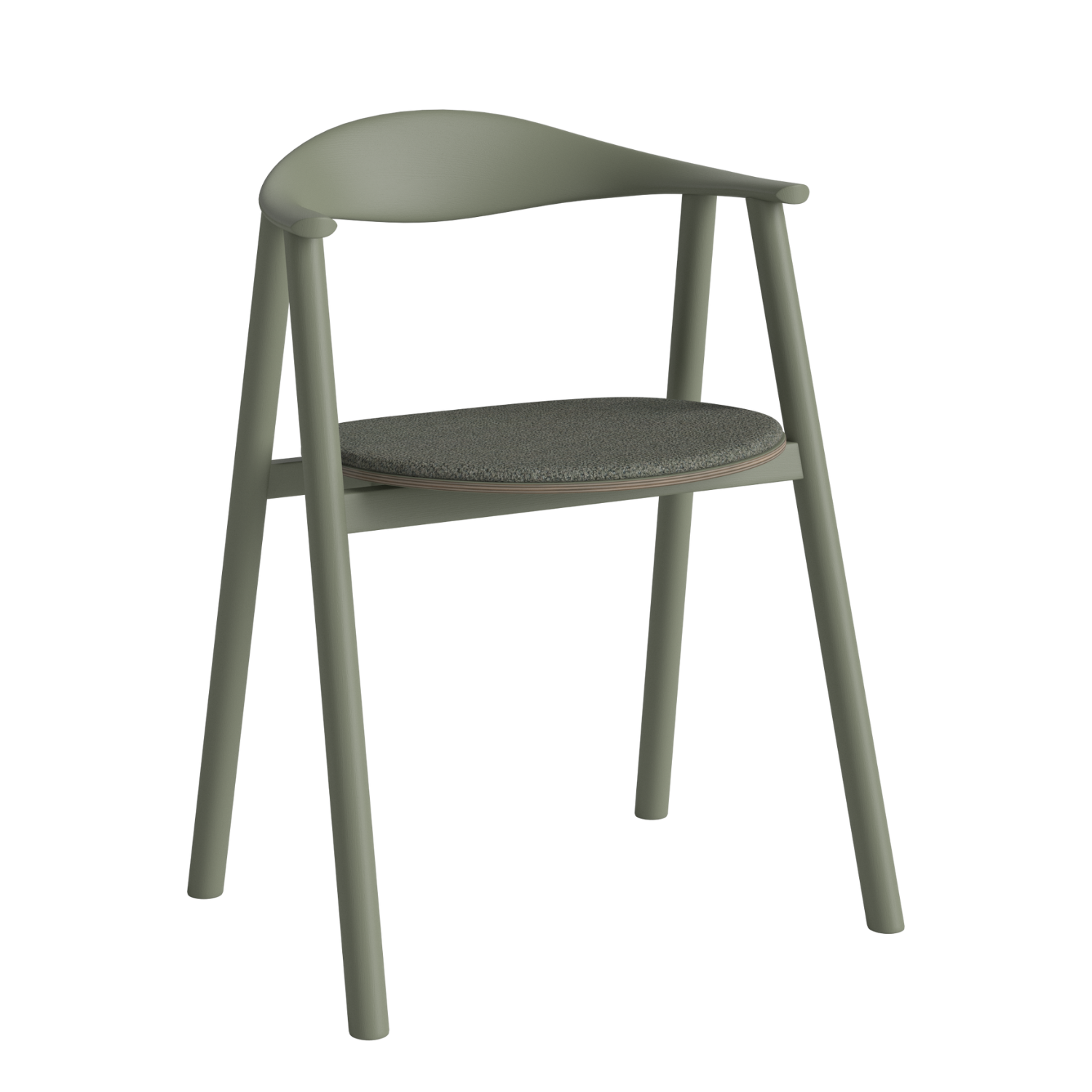 Stoel SWING van eikenhout, groen gekleurd