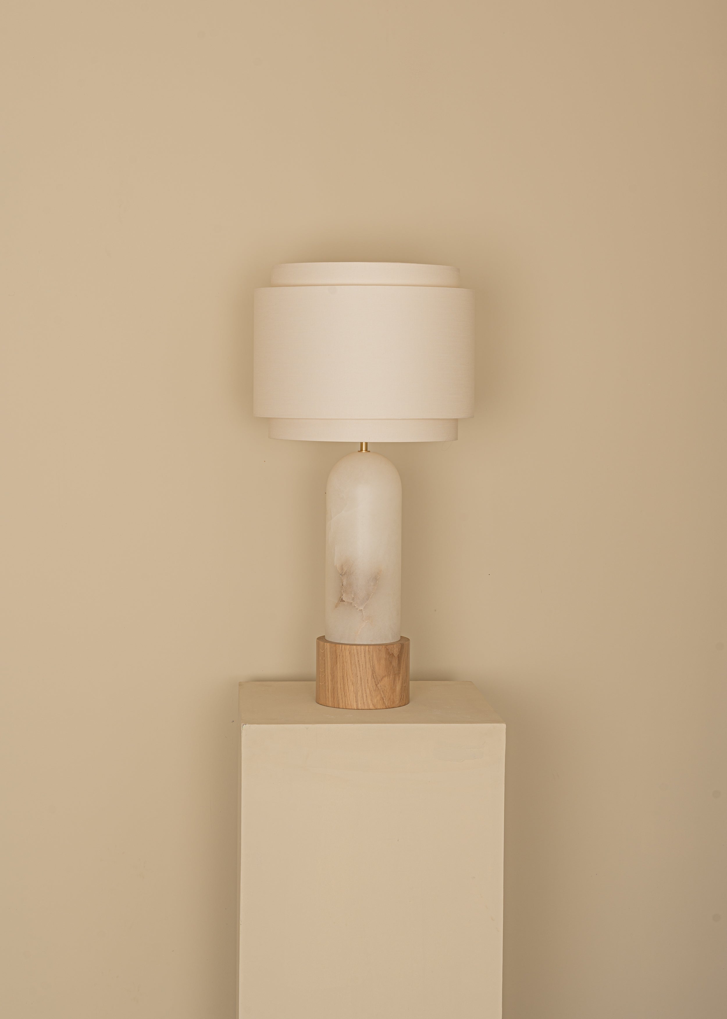 PURA KELO DOUBLE Table Lamp White Alabaster