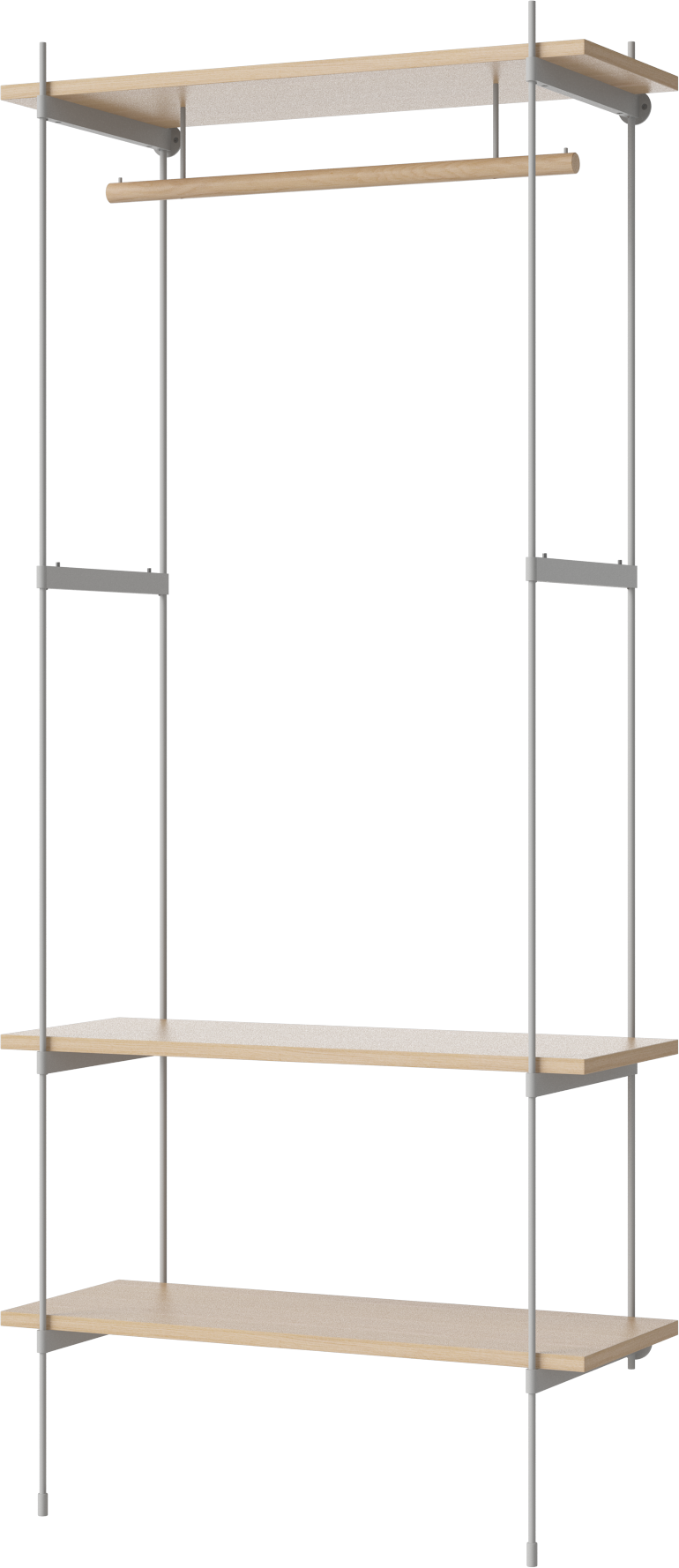 Wandrek met kledinghanger ROD gebleekt eikenfineer met stalen frame