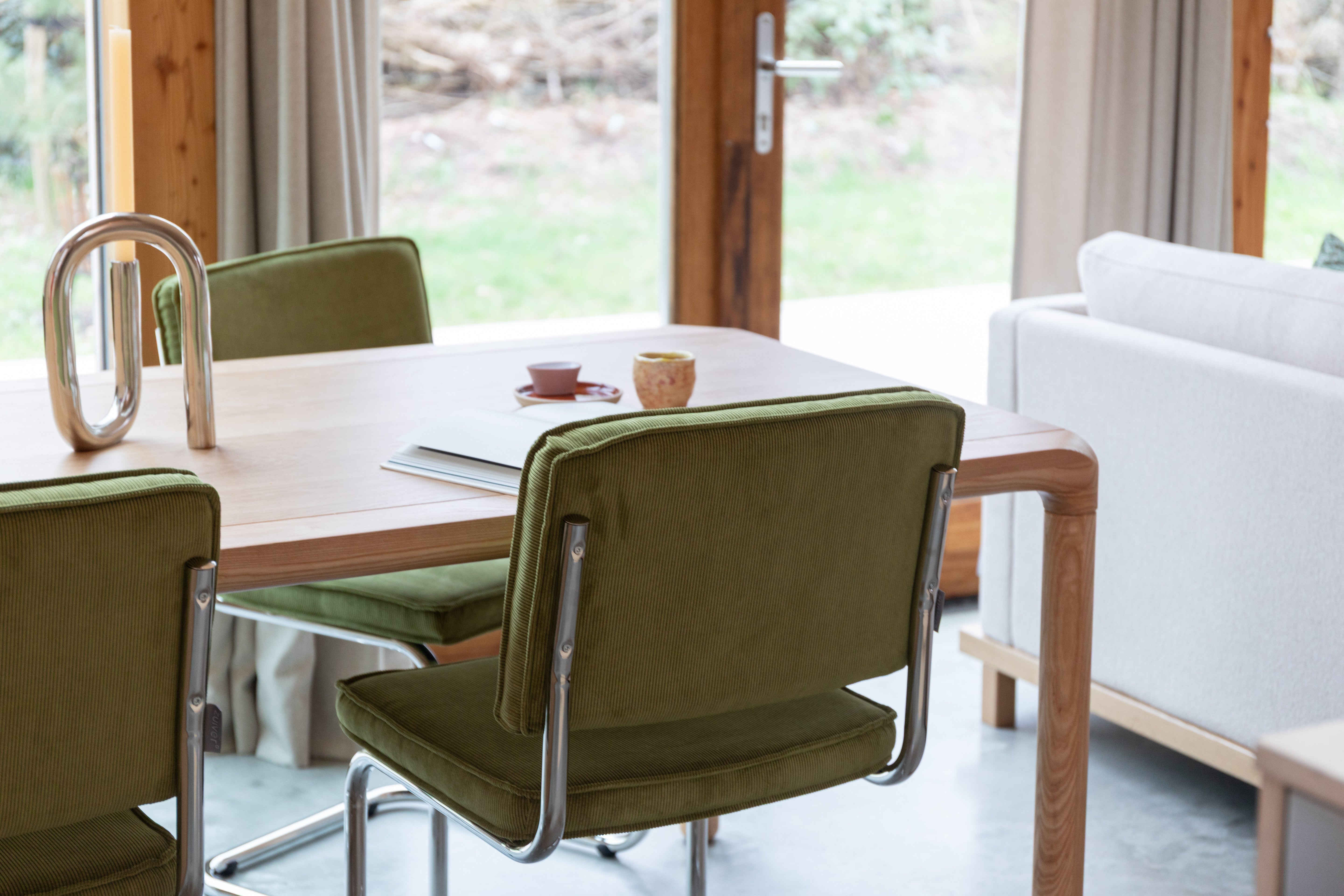 Krzesło RIDGE RIB zielony – styl vintage