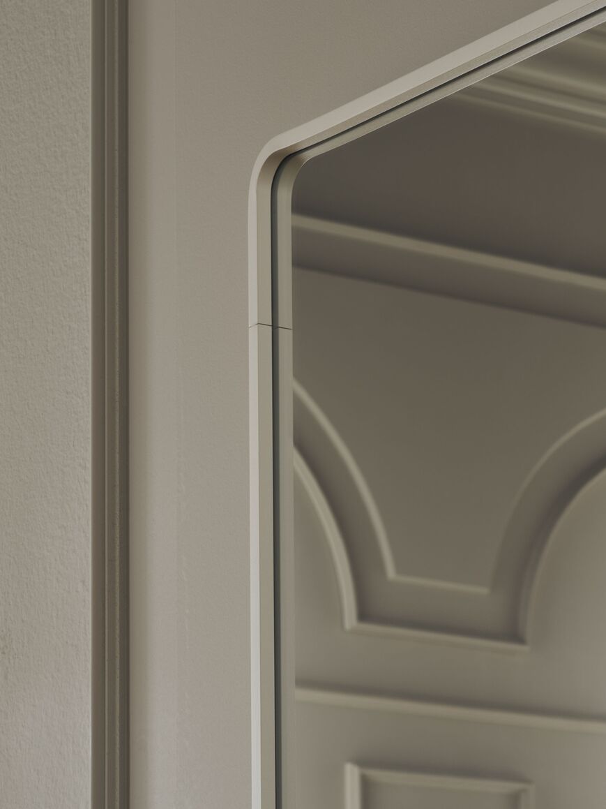 Rechthoekige Lustro RIPPLE met grijze lijst