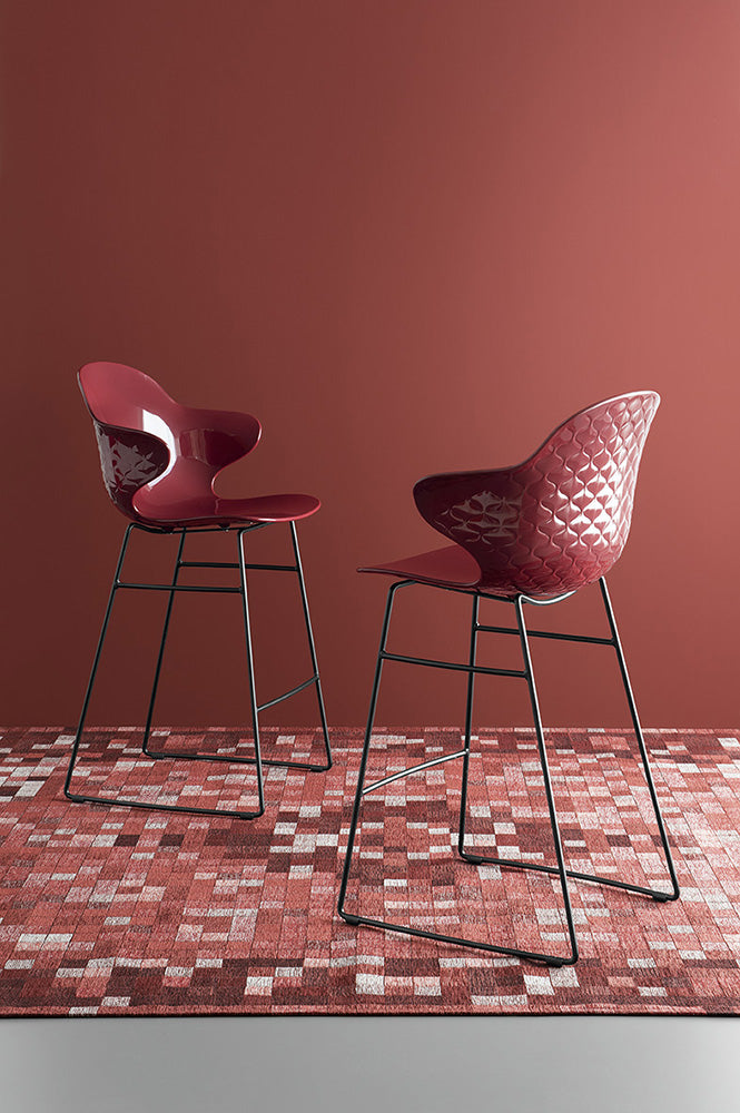 Bar Stool SAINT TROPEZ with White Seat and Metal Base