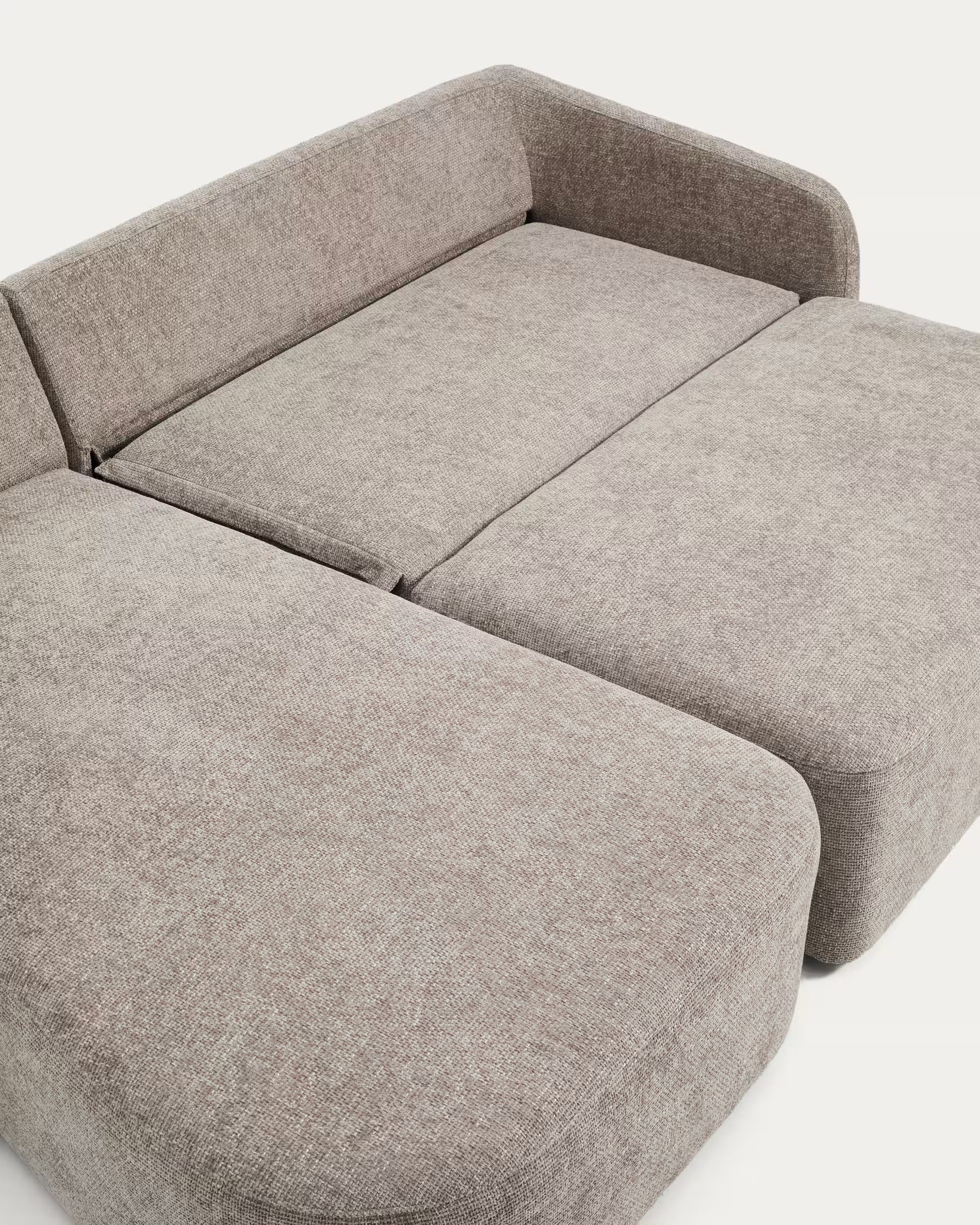 Left-facing 3-seater sofa bed LAIRA taupe