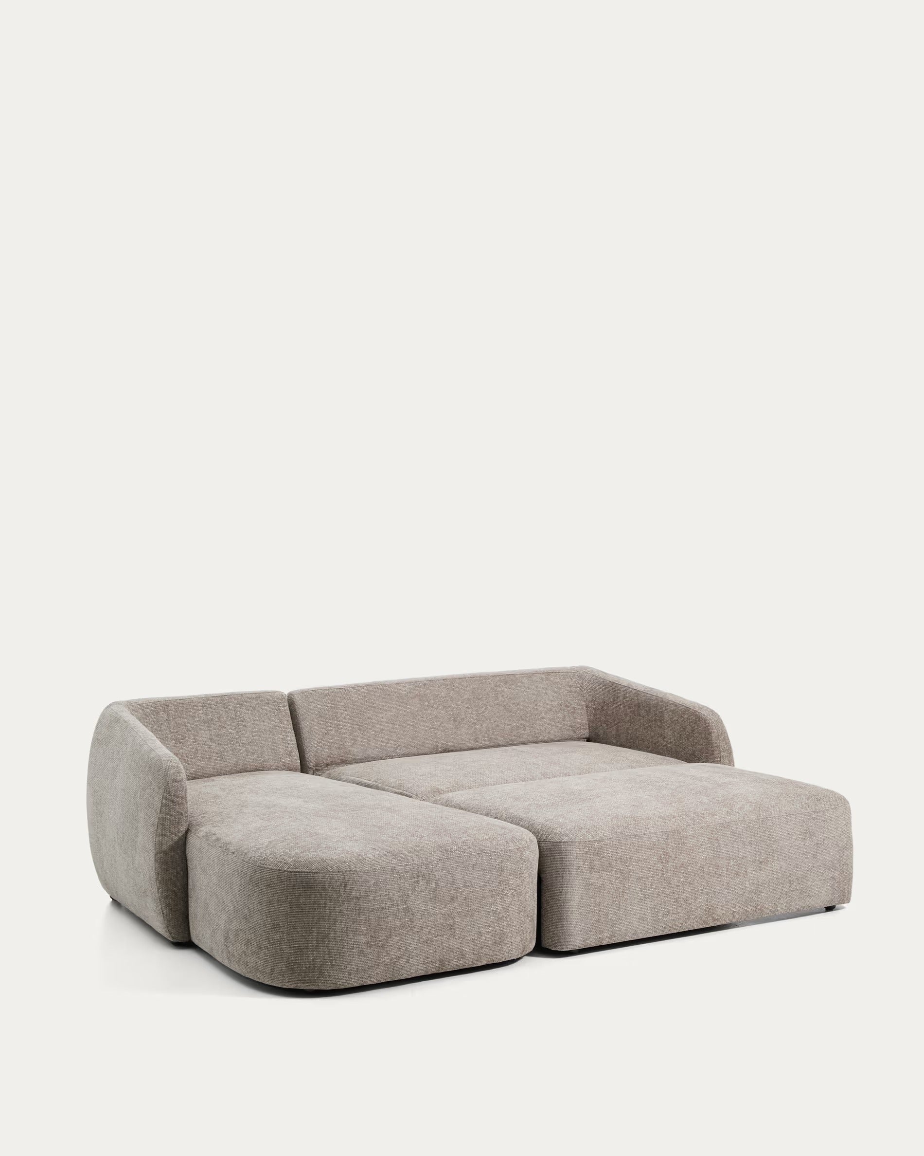 Left-facing 3-seater sofa bed LAIRA taupe