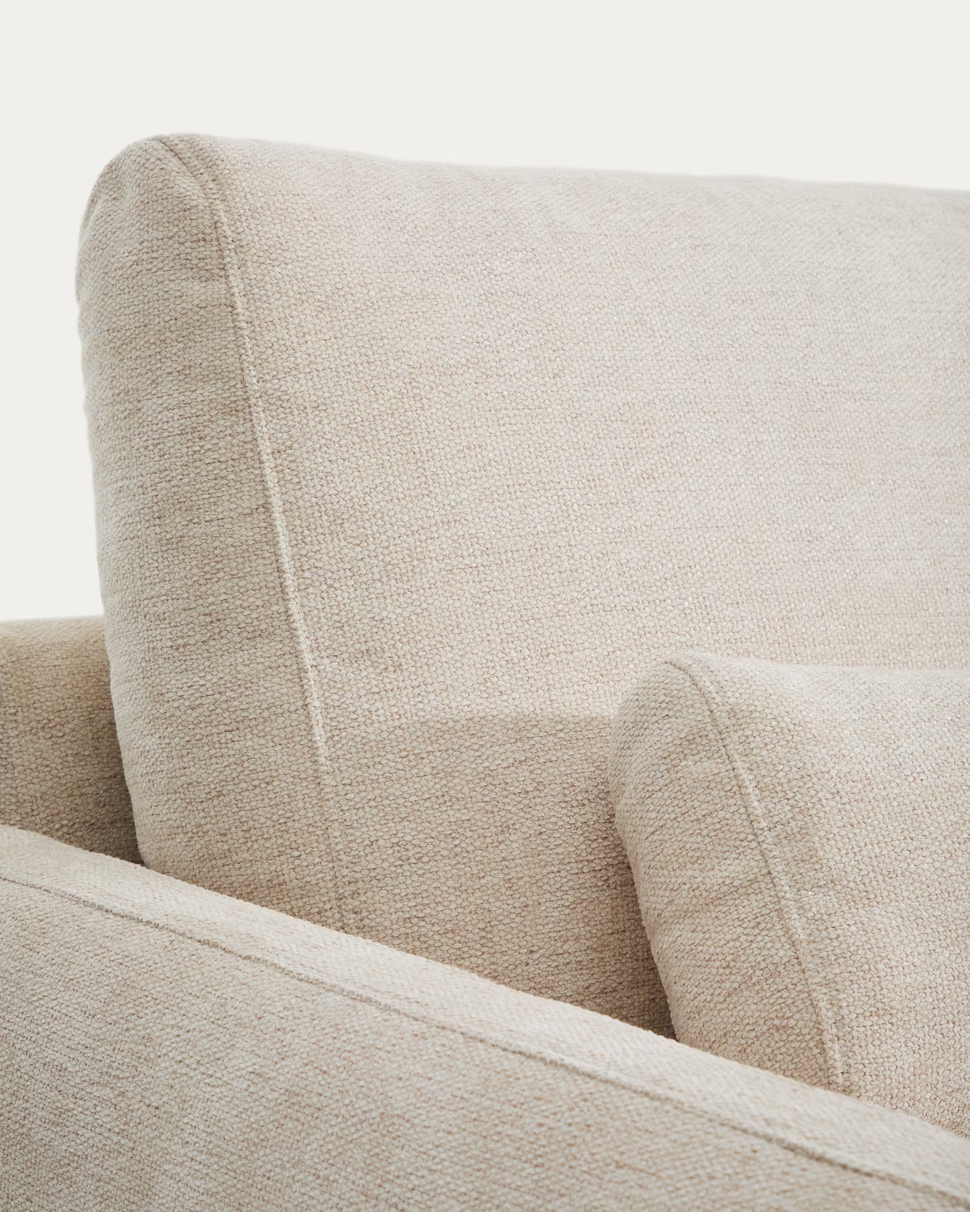 Sofa 3-Sitzer VELIRO beige mit schwarzem Gestell