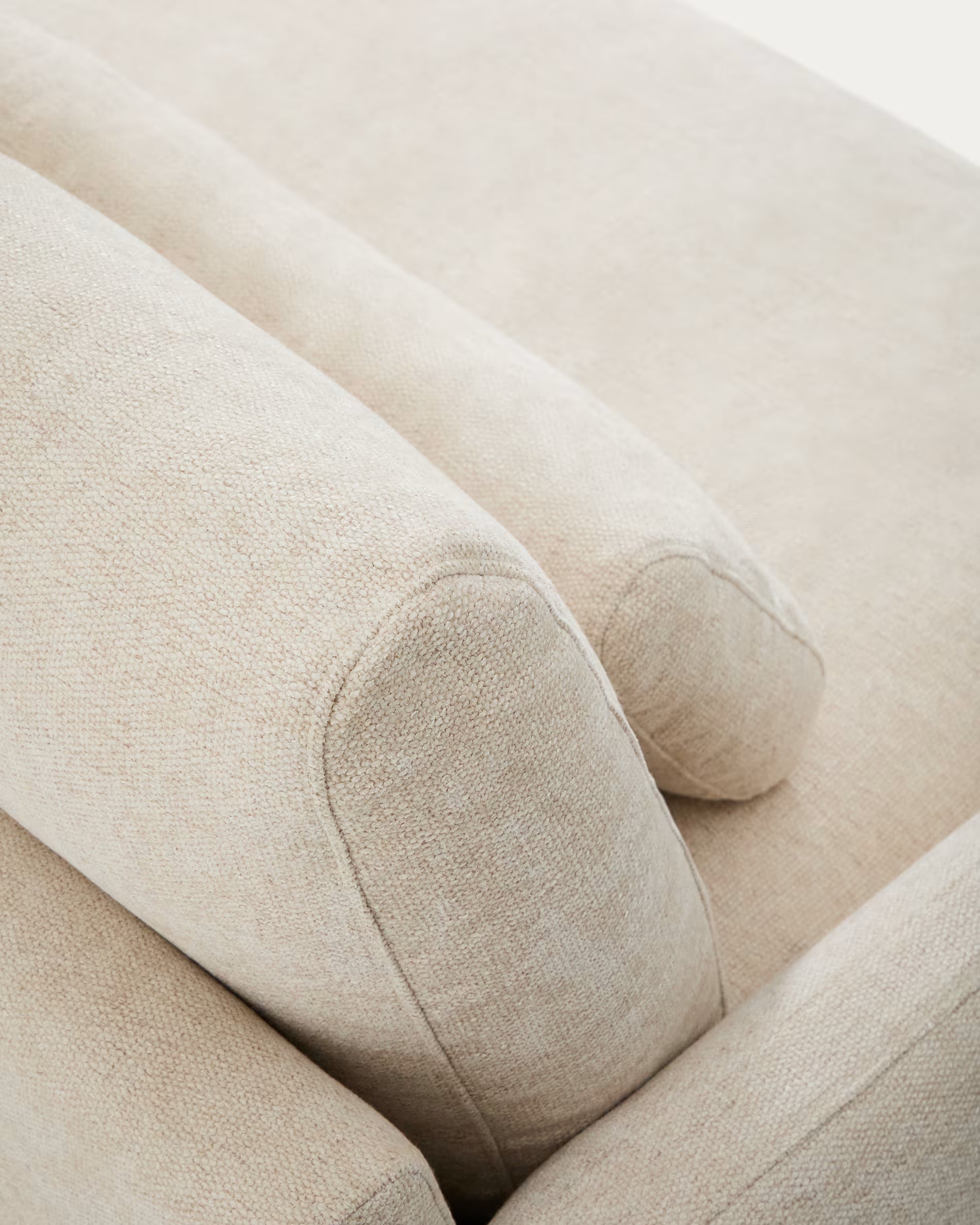 Sofa 3-Sitzer VELIRO beige mit schwarzem Gestell