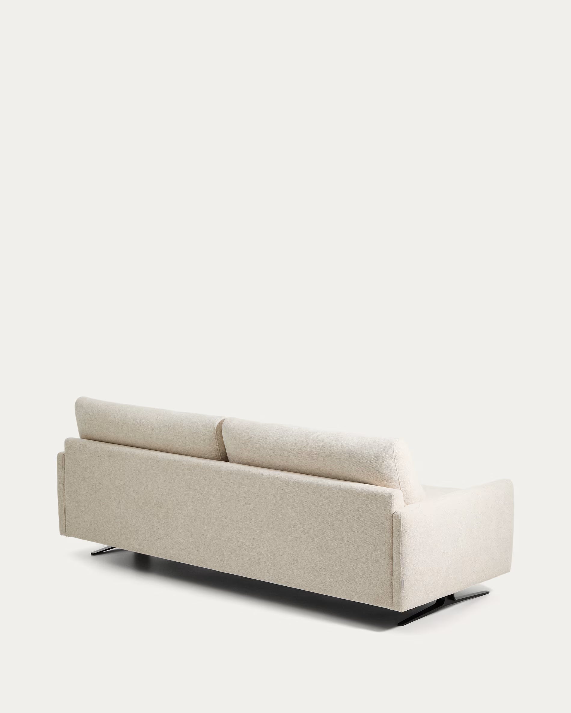 Sofa 3-Sitzer VELIRO beige mit schwarzem Gestell