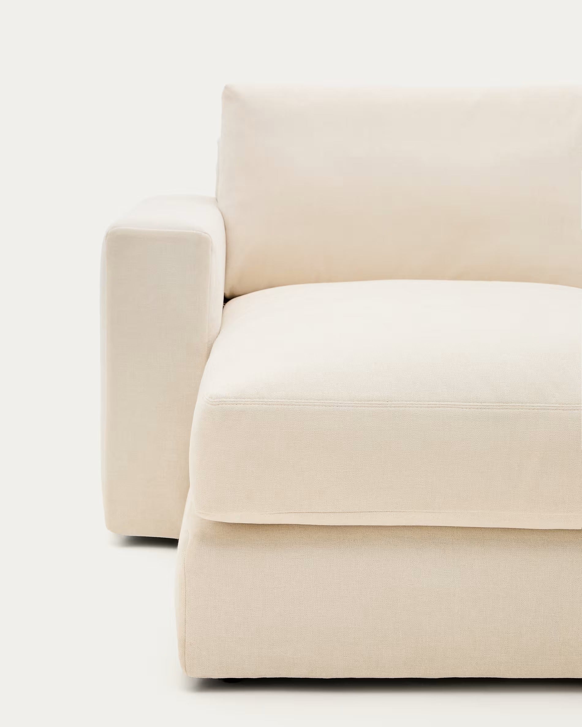 Vierpersoons linkerhoekbank ALEA ecru chenille