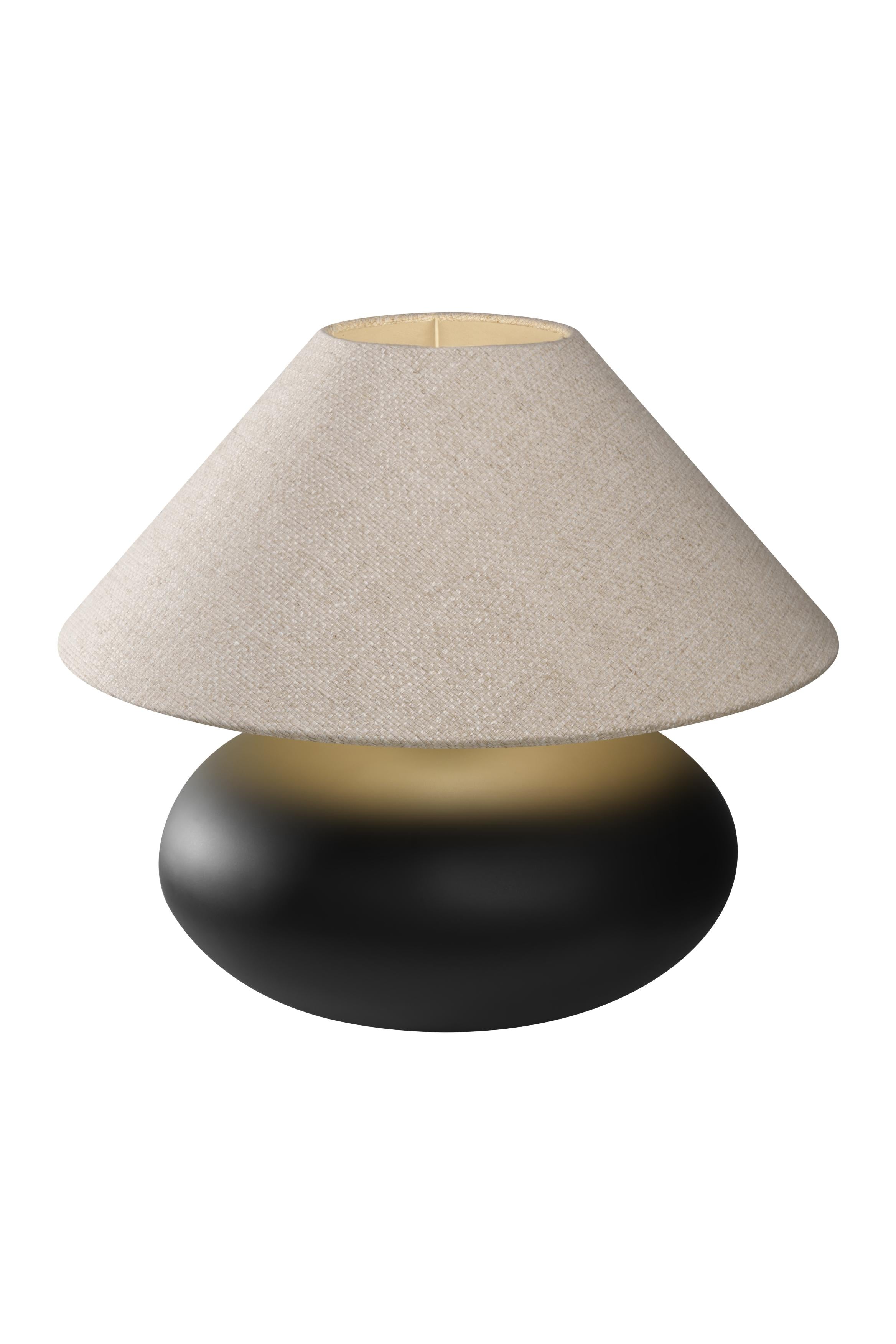 Tischlampe SAWA NATUR hellbeige Stoff mit grober Webart