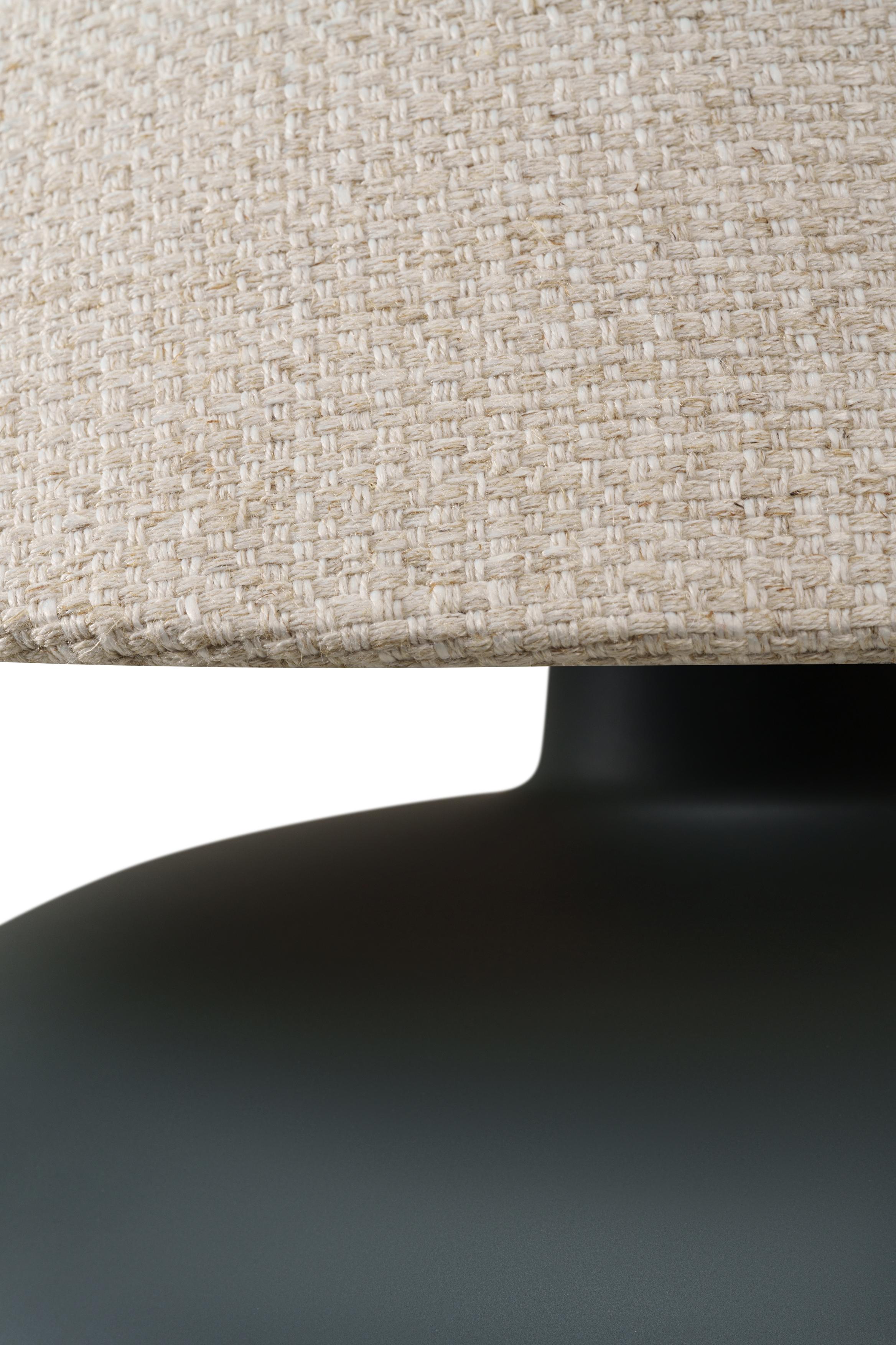 Tischlampe SAWA NATUR hellbeige Stoff mit grober Webart