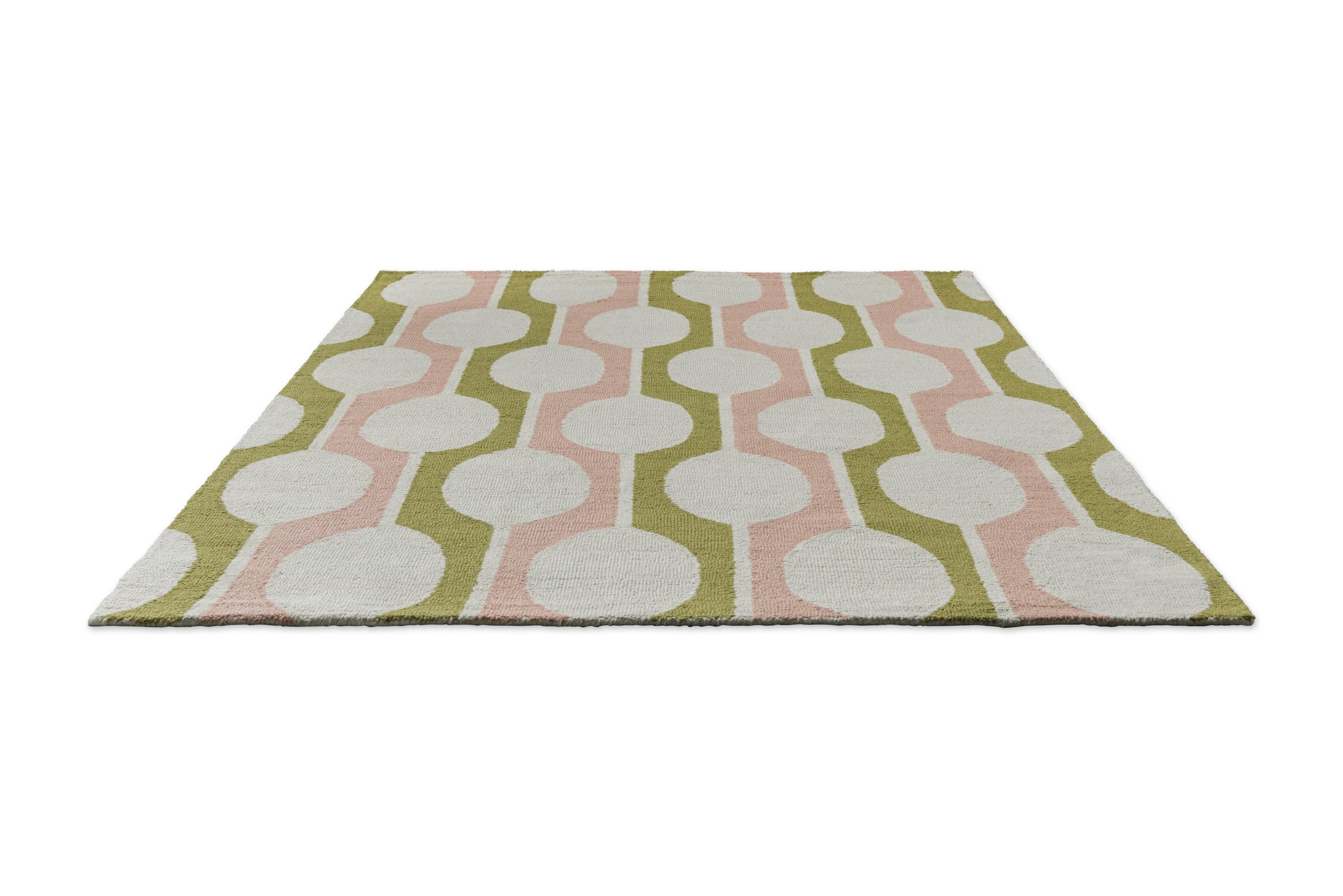 Teppich BILLOW LICHEN beige mit rosa und olivgrün