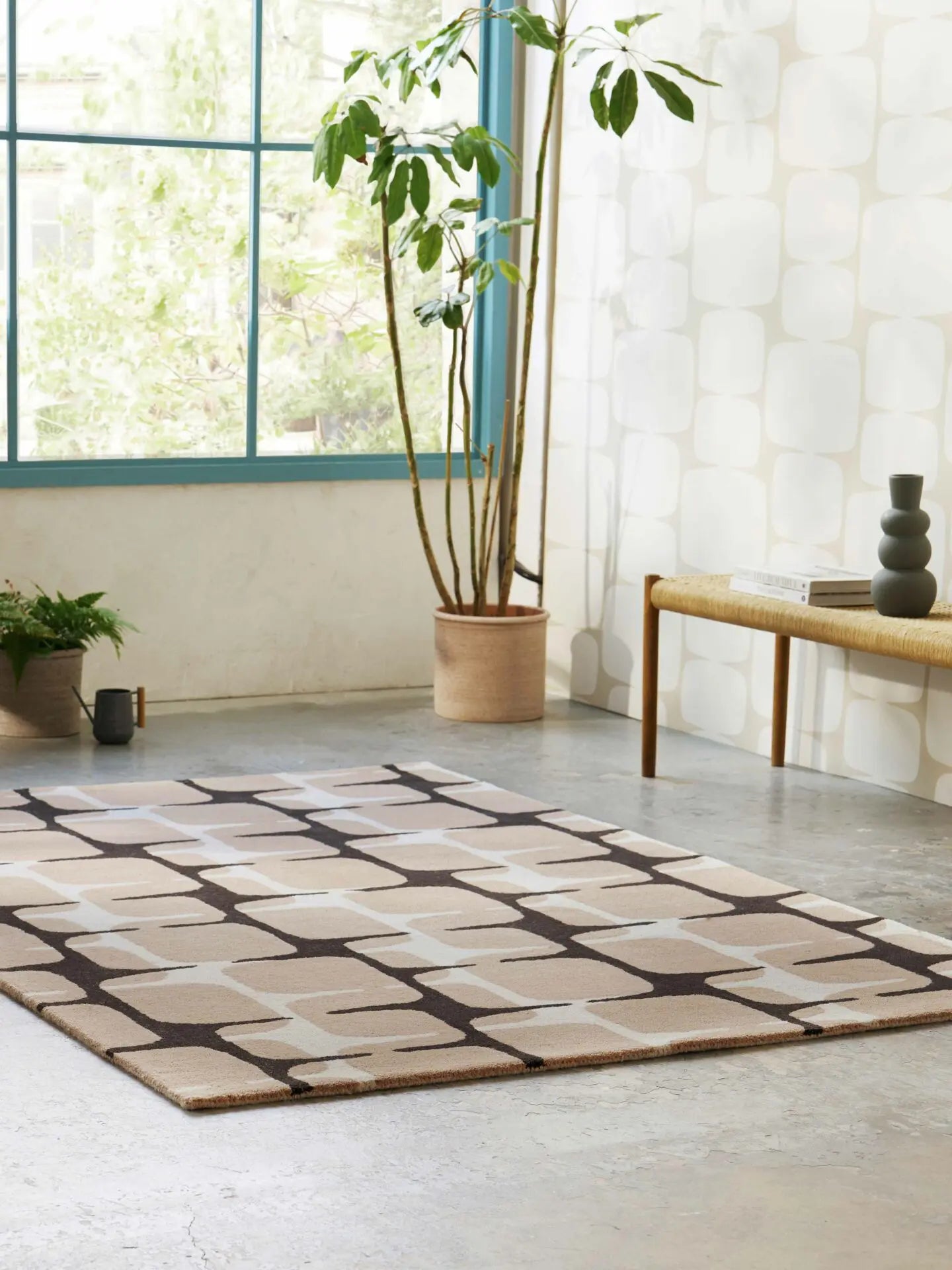 Vloerkleed GOING LOHKO SKY beige met zwart en bruin