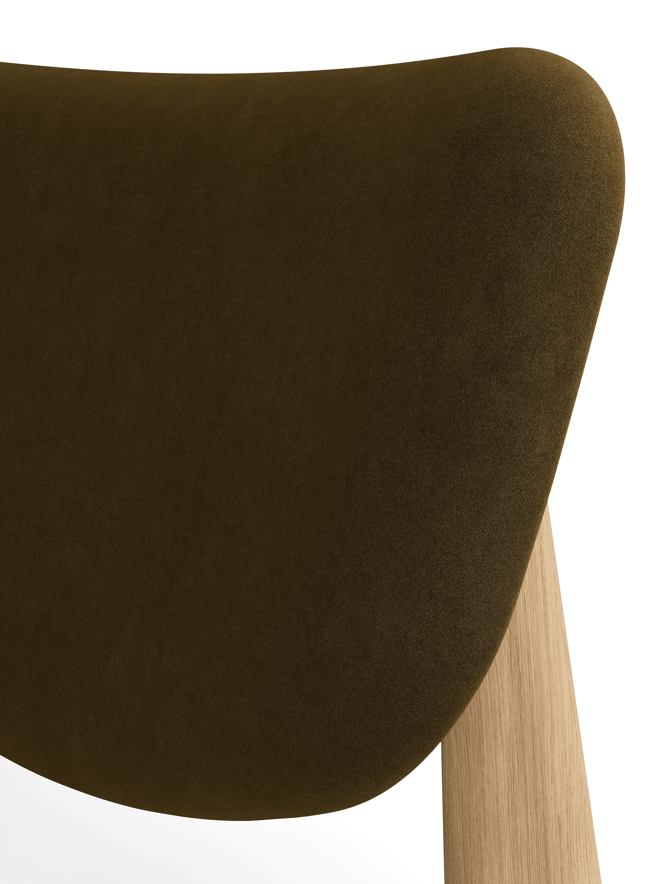 Fotel SLAB khaki met eikenhouten basis