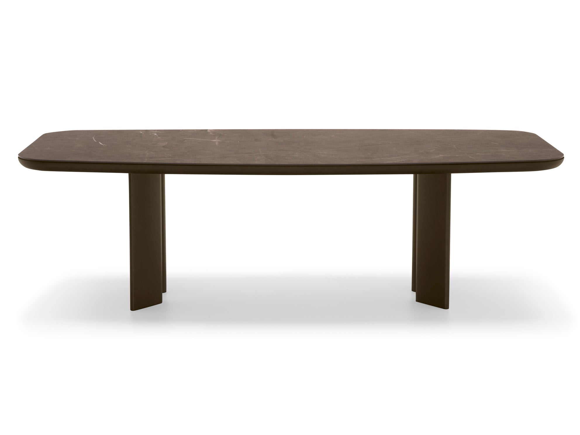 SANDY Table with Brown Top and Brown Brushed Base
