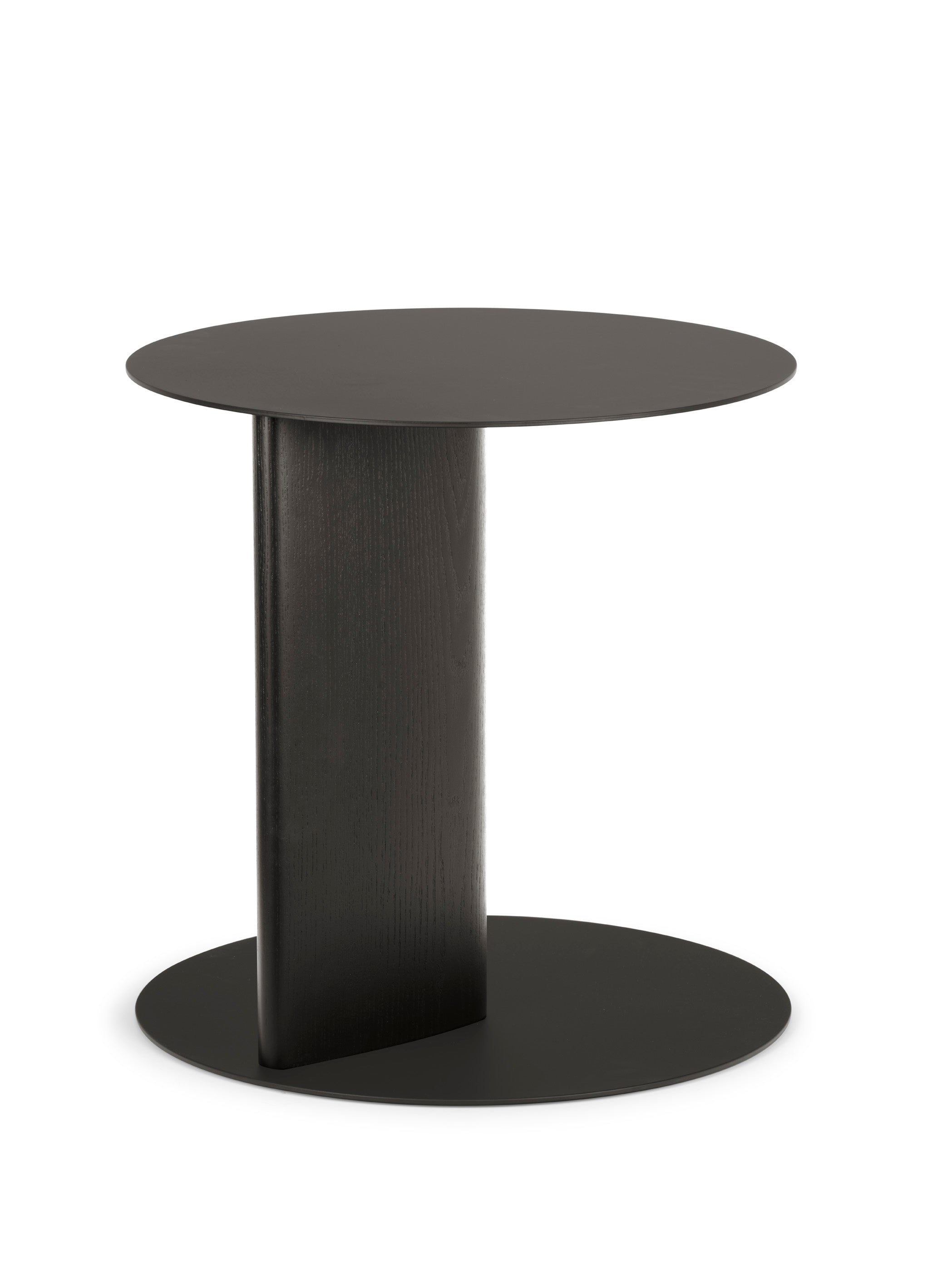 Zijtafel SANDY met zwart blad en zwarte houten basis
