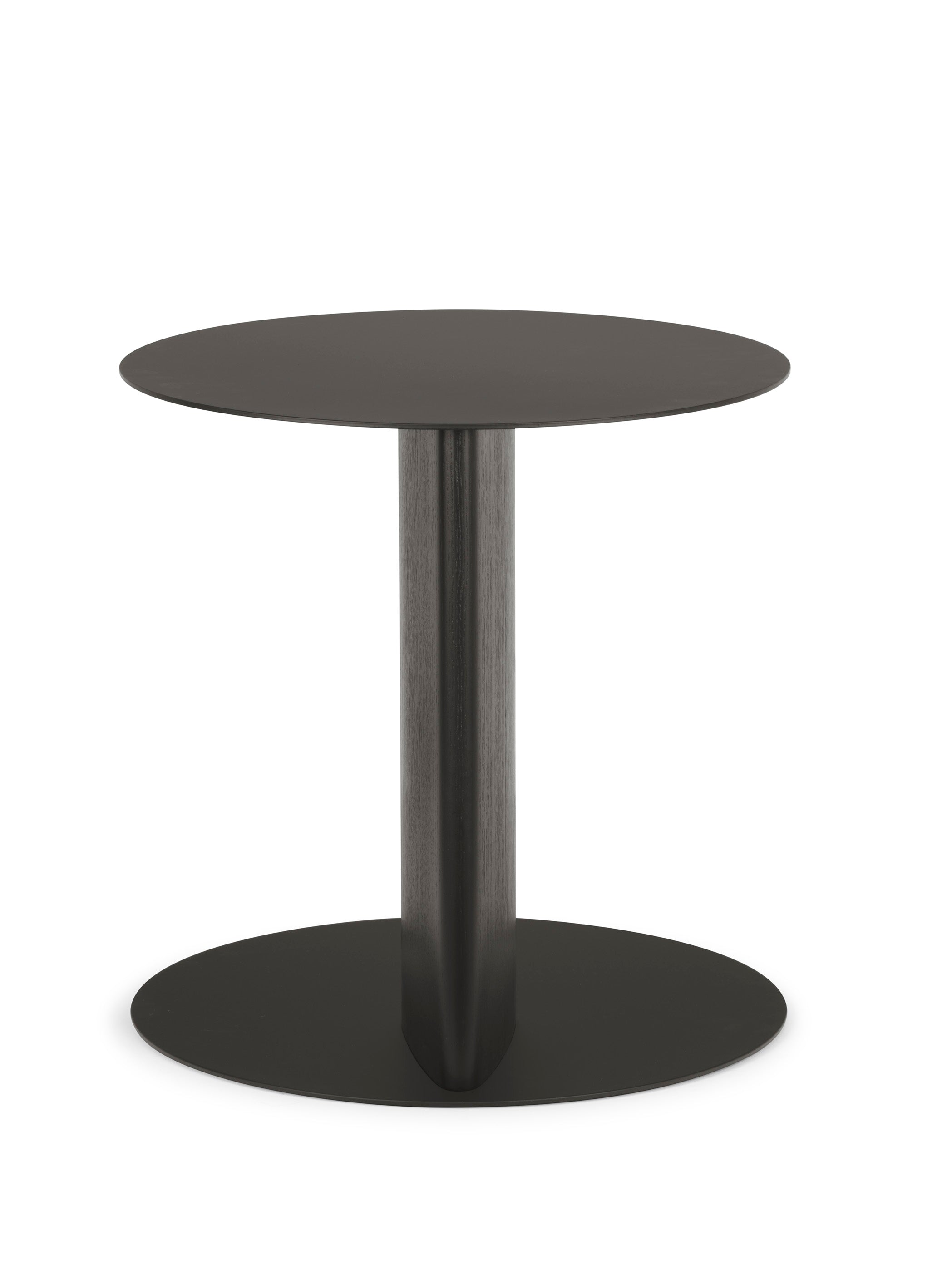 Zijtafel SANDY met zwart blad en zwarte houten basis