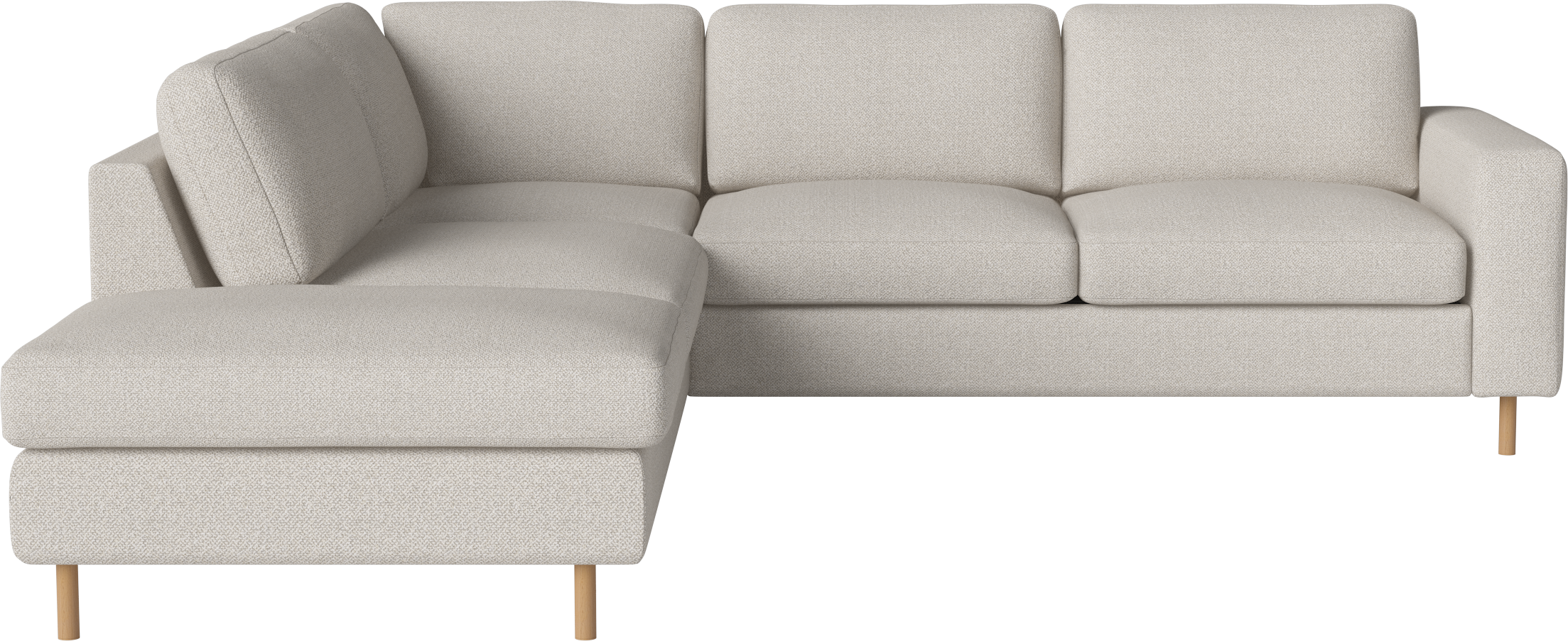 Open hoekbank links SCANDINAVIA met eiken basis