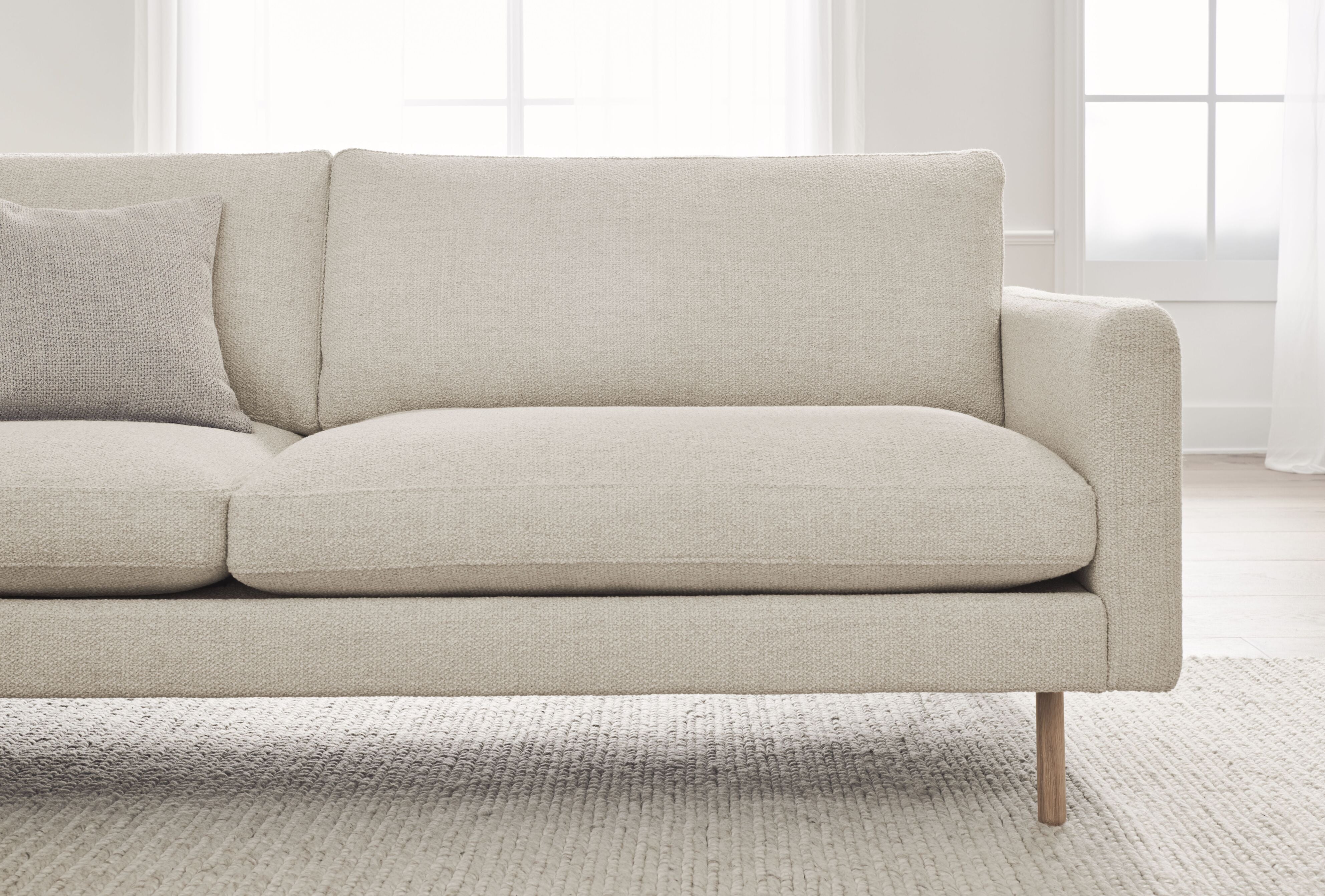 Sofa 3-zits SCANDINAVIA REMIX met een basis van donker eikenhout