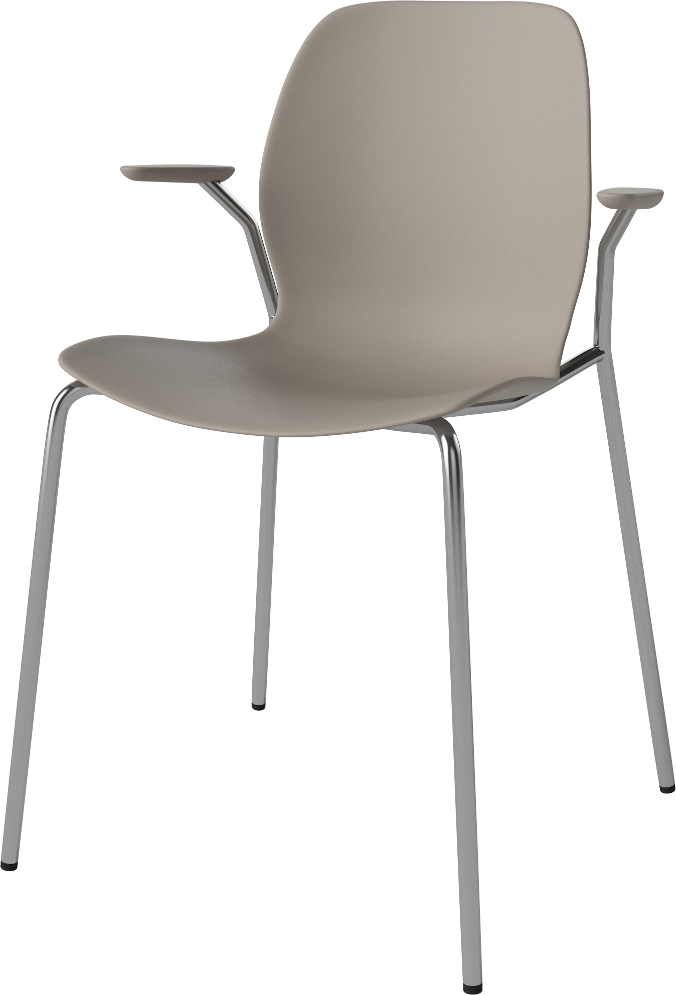 Seed beige chair with a steel base