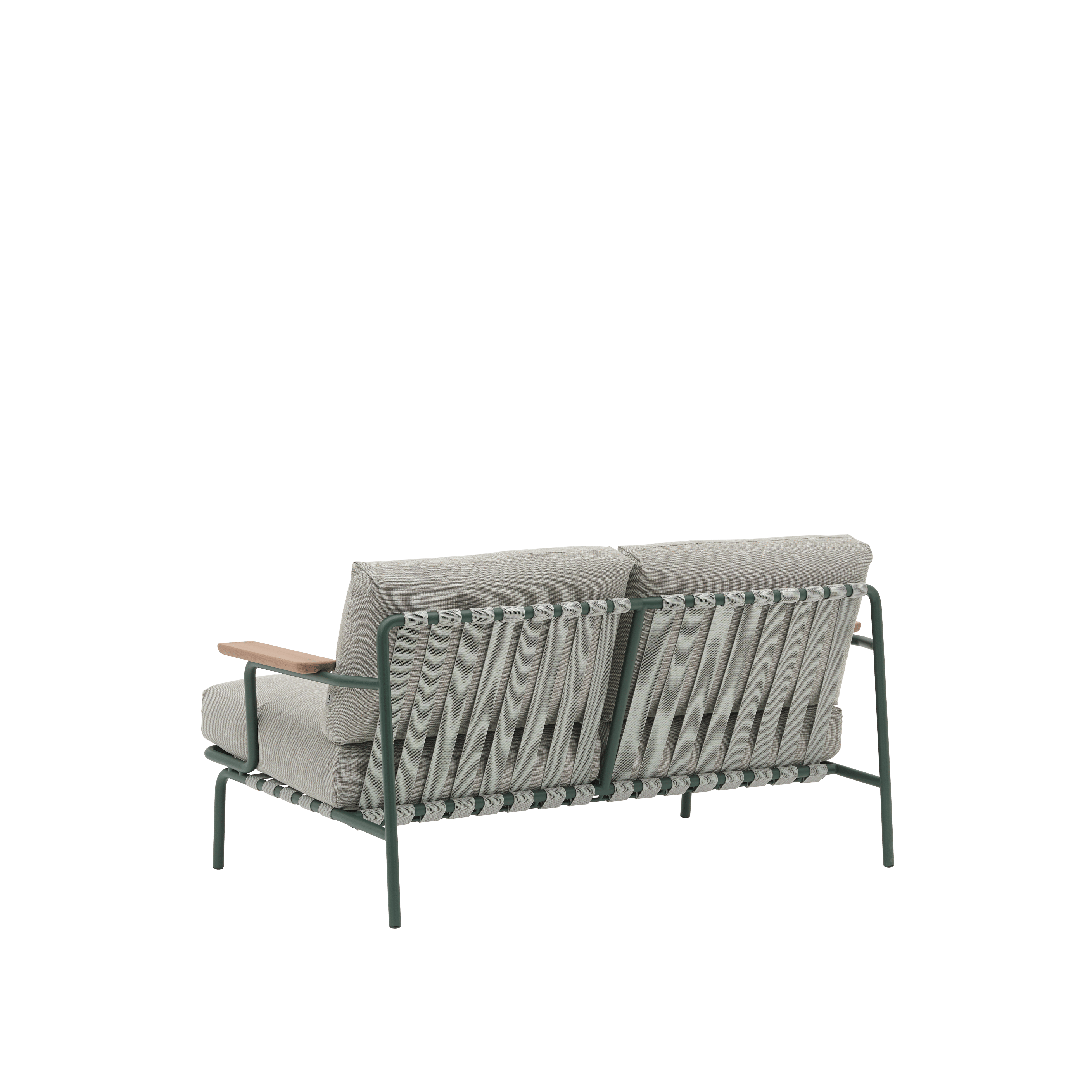 Sofa met armleuningen voor buiten 2-persoons SETTLE grijs met groene basis [Amelia]