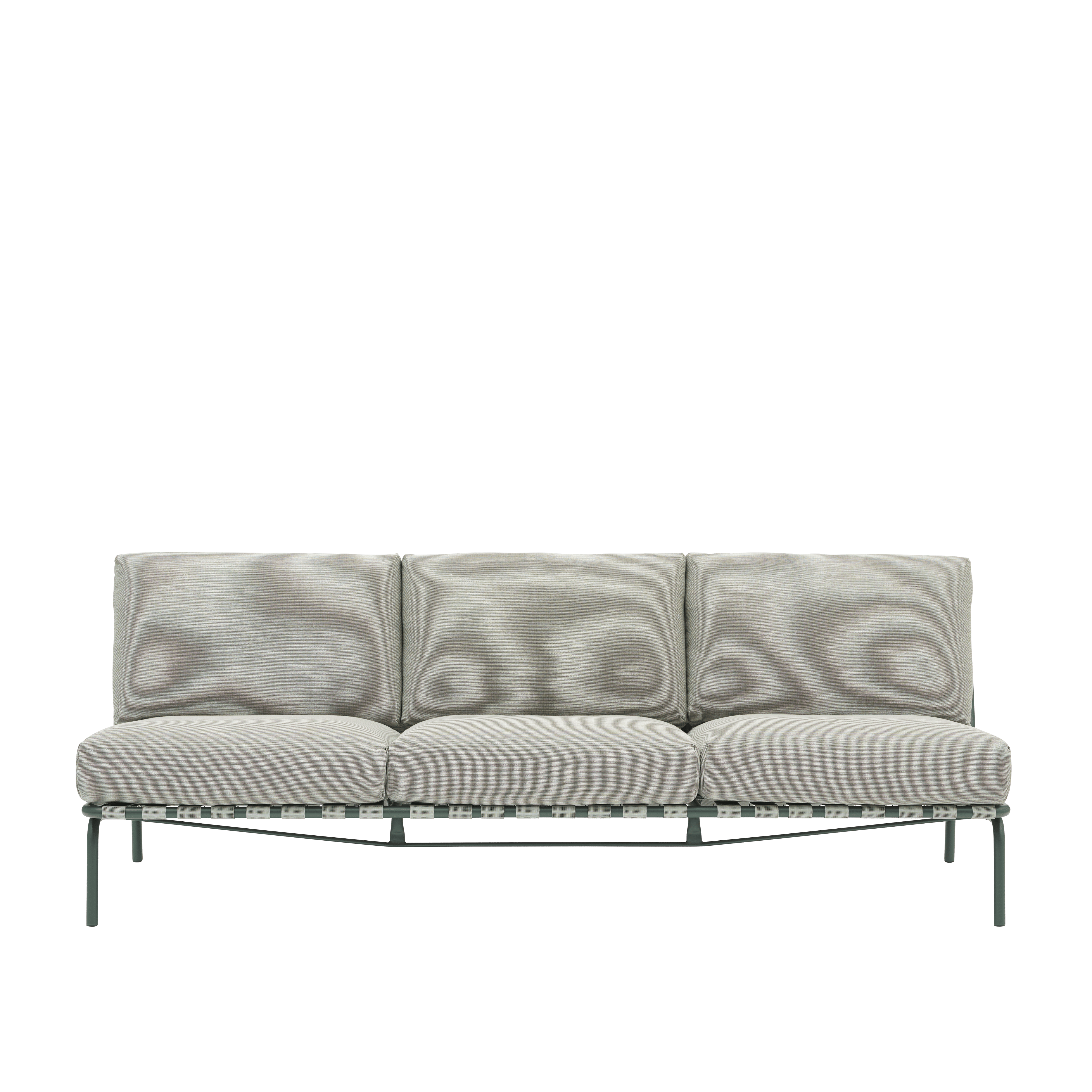 Sofa für den Außenbereich 3-sitzig SETTLE grau mit grünem Gestell [Amelia]