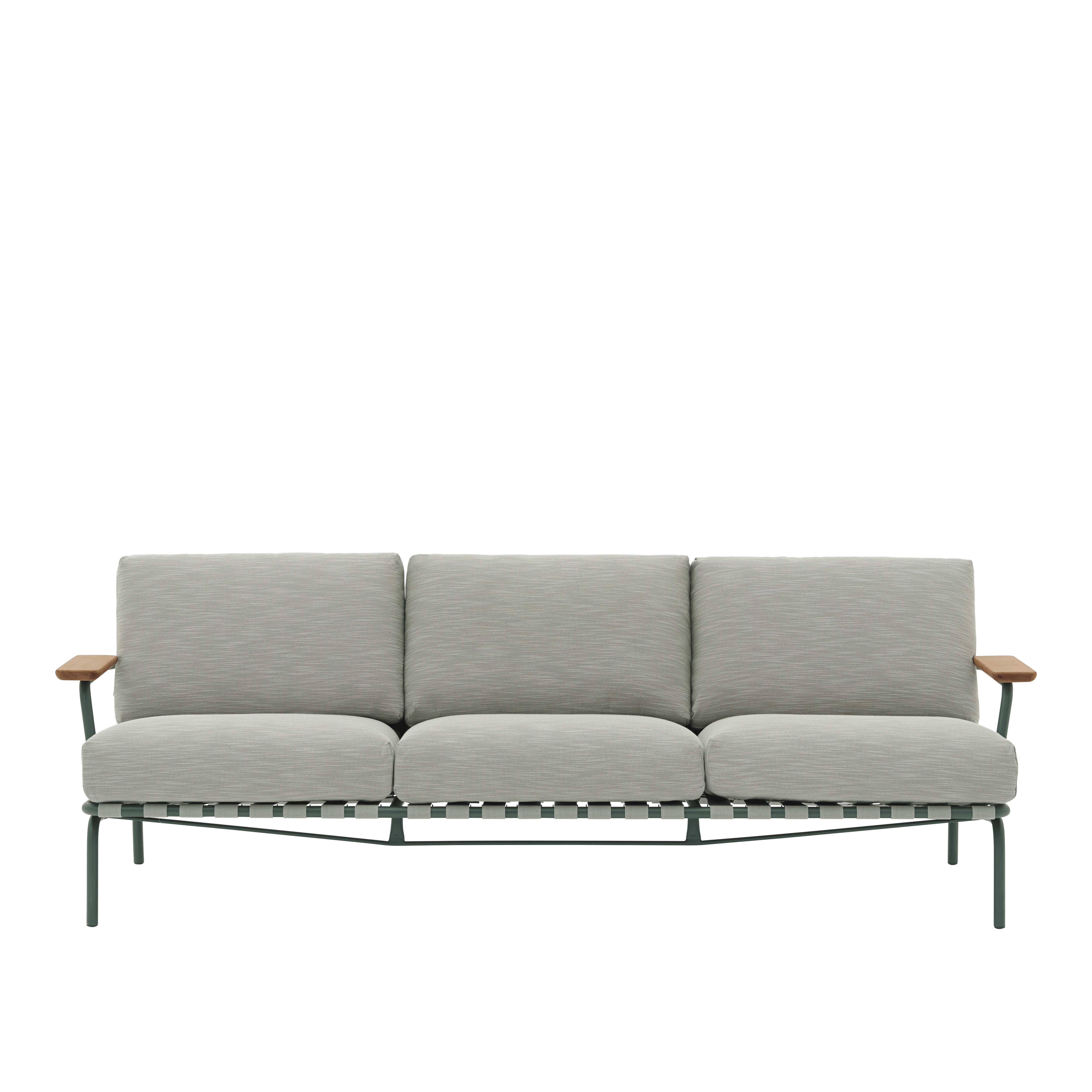 Sofa met armleuningen voor buiten 3-zits SETTLE grijs met groene basis