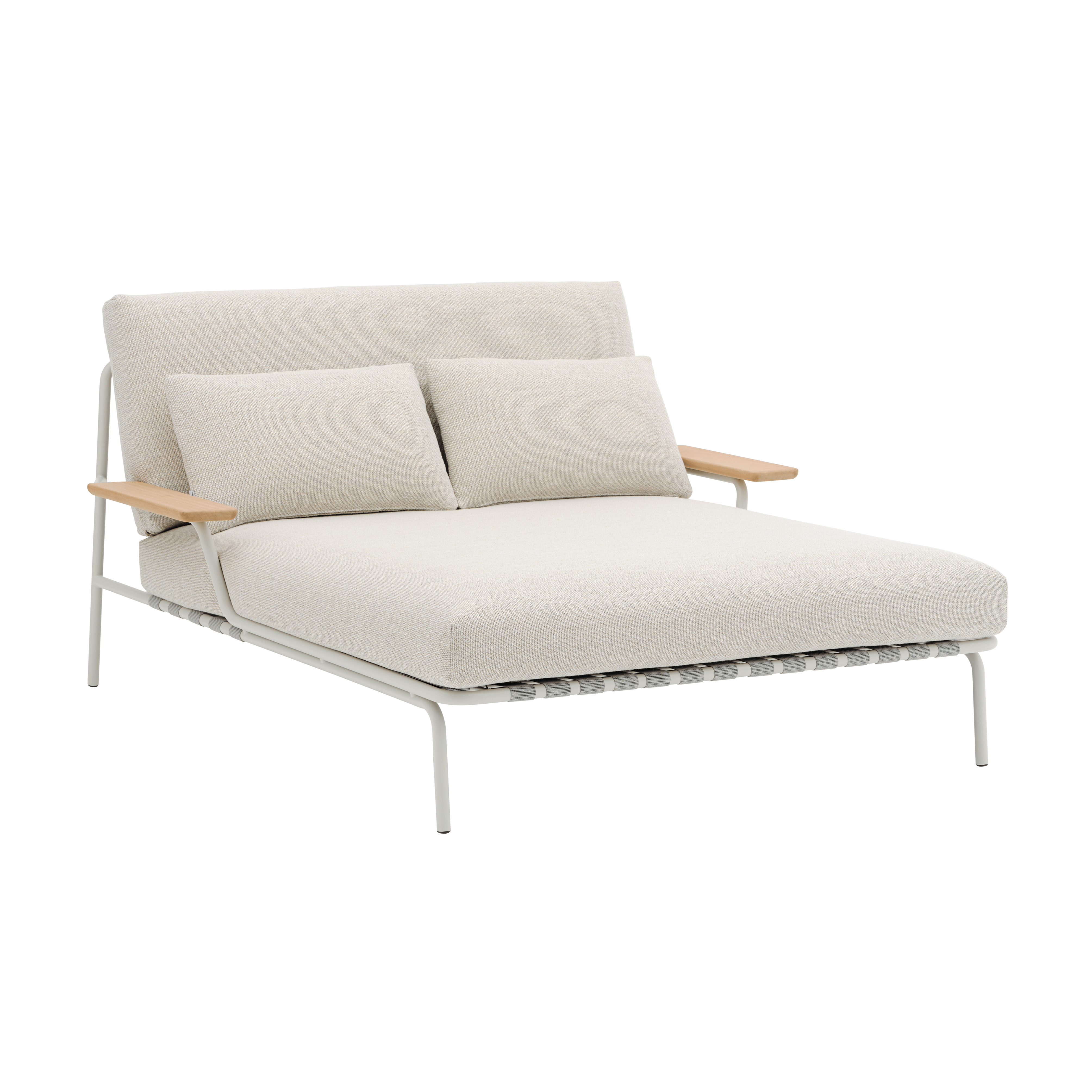 Loungebank met armleuningen voor buiten SETTLE lichtgrijs met grijze basis [Amelia]
