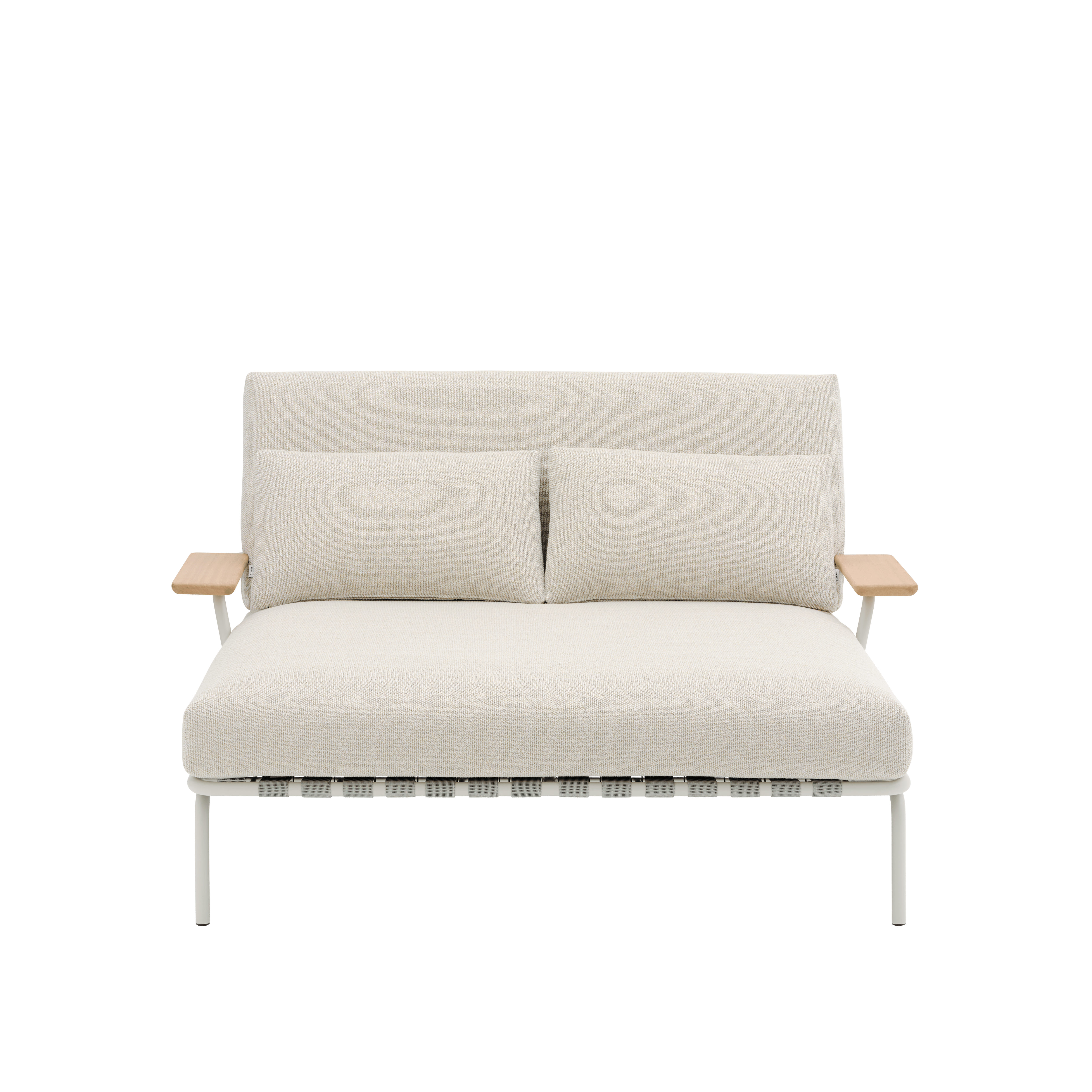 Loungebank met armleuningen voor buiten SETTLE lichtgrijs met grijze basis [Amelia]