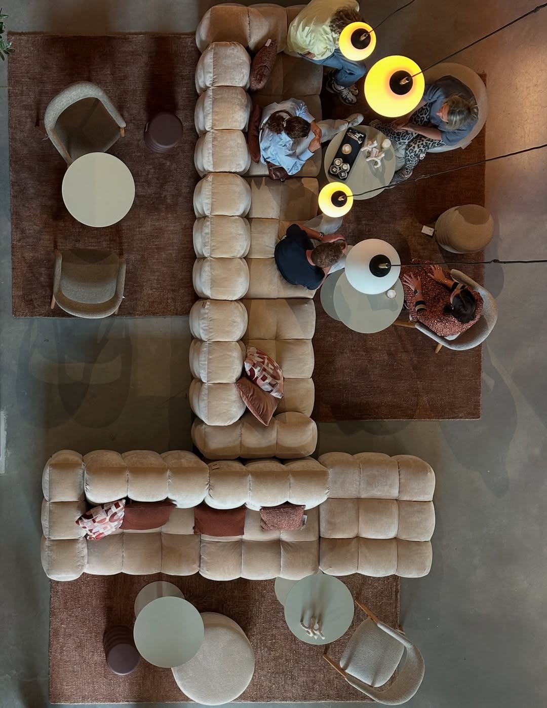 4.5-seater HACKMAN sofa beige velvet