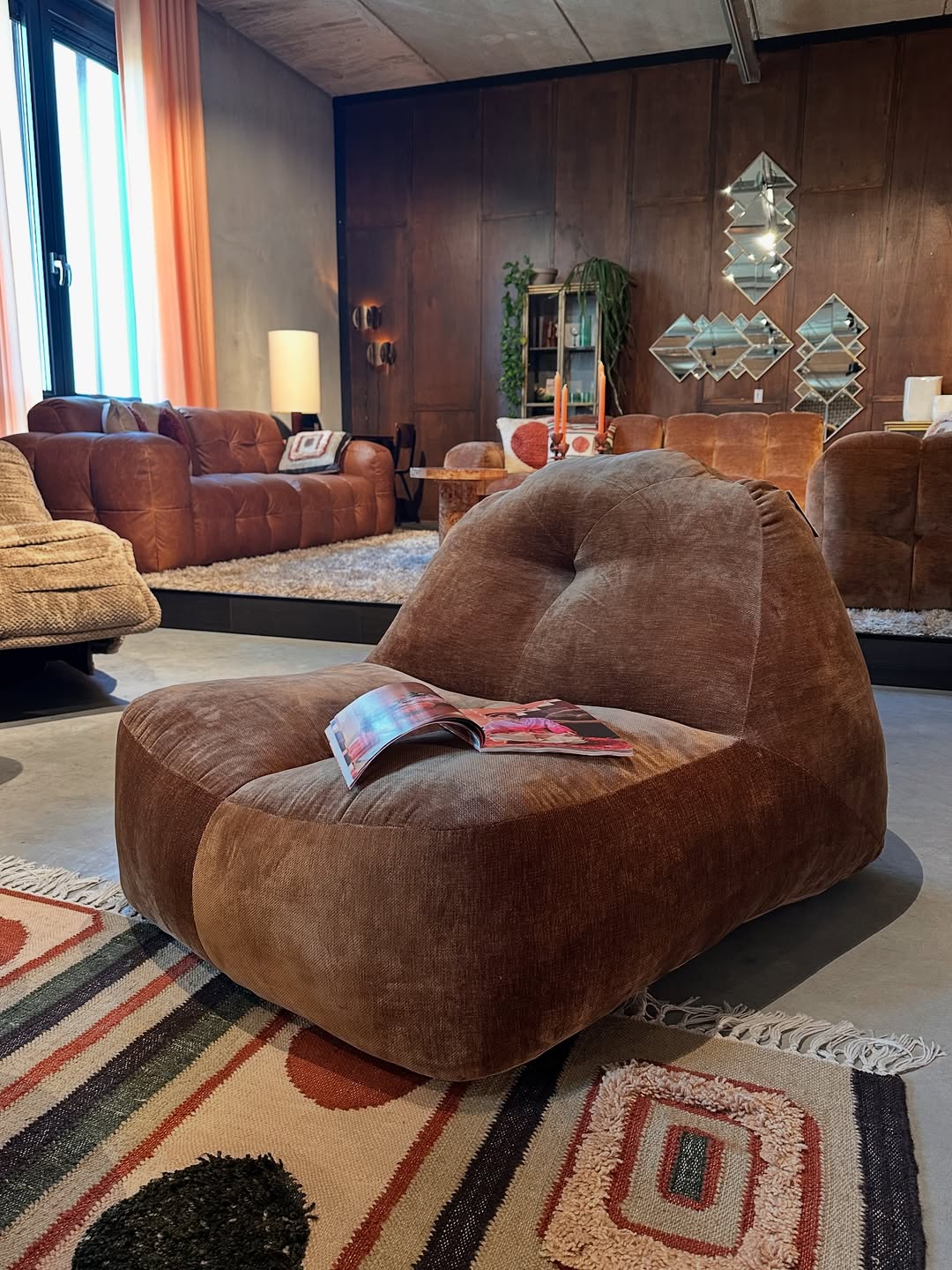 Fauteuil TOMBAG bruin