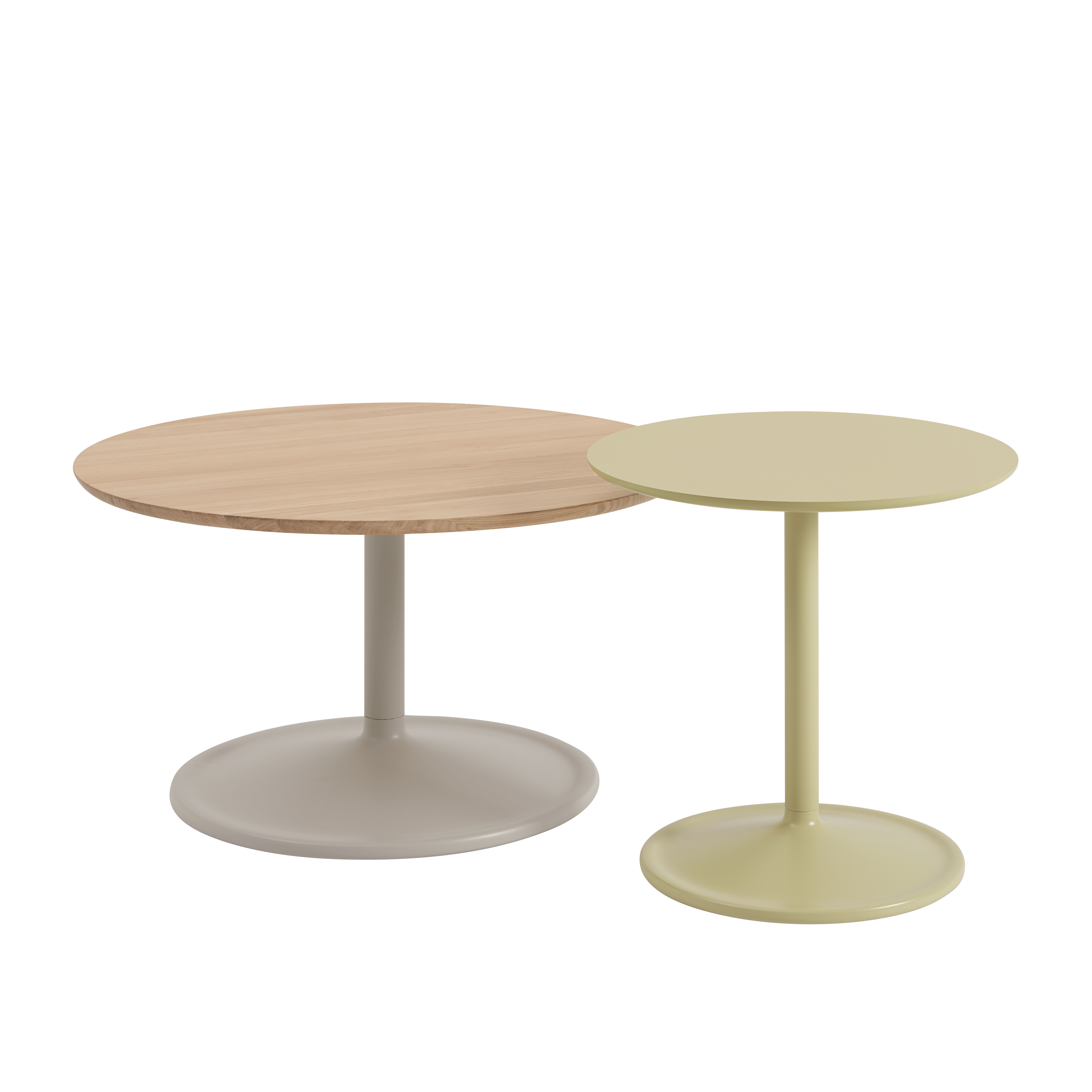 Zijtafel SOFT eikenhout met lichtgrijze basis