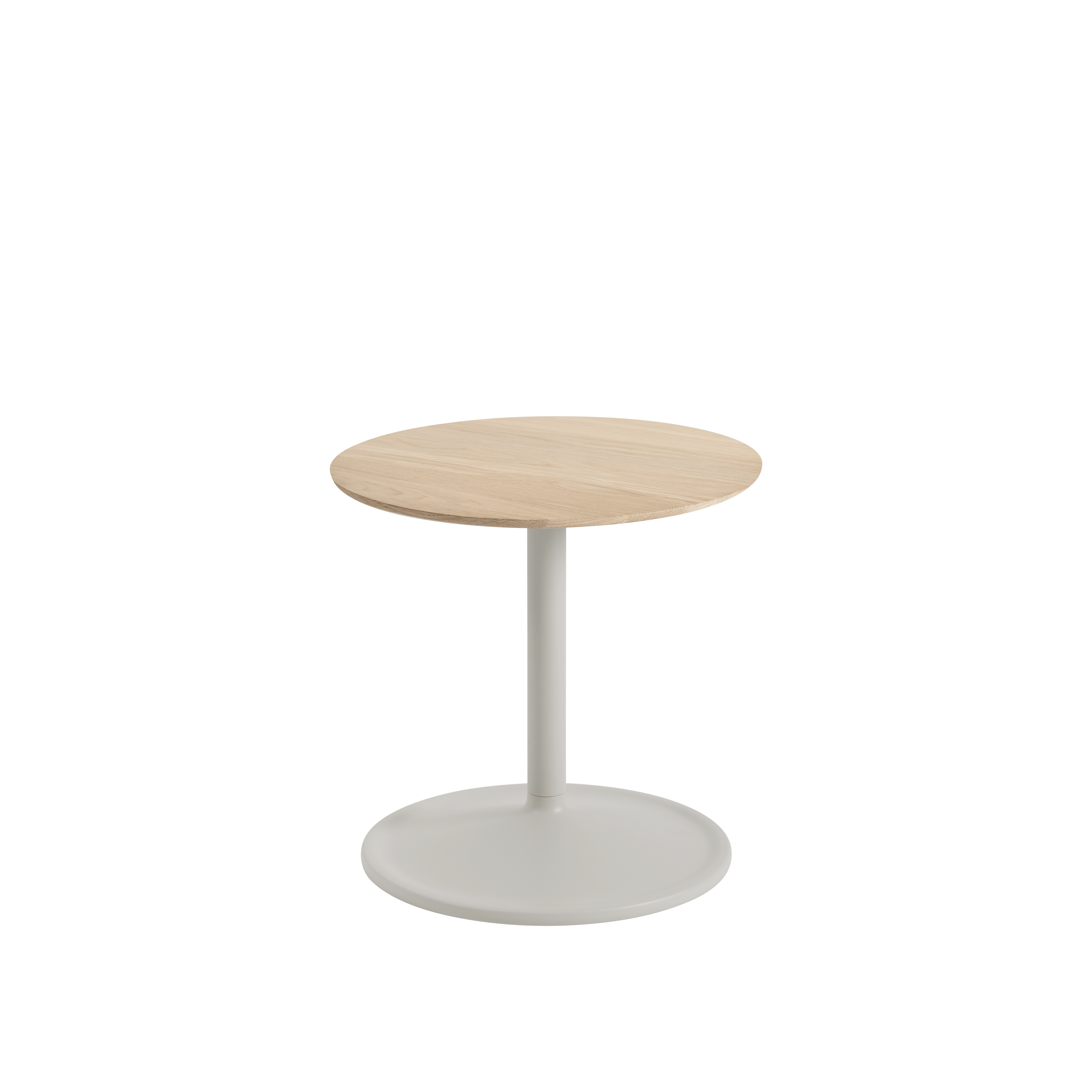 Zijtafel SOFT eikenhout met lichtgrijze basis