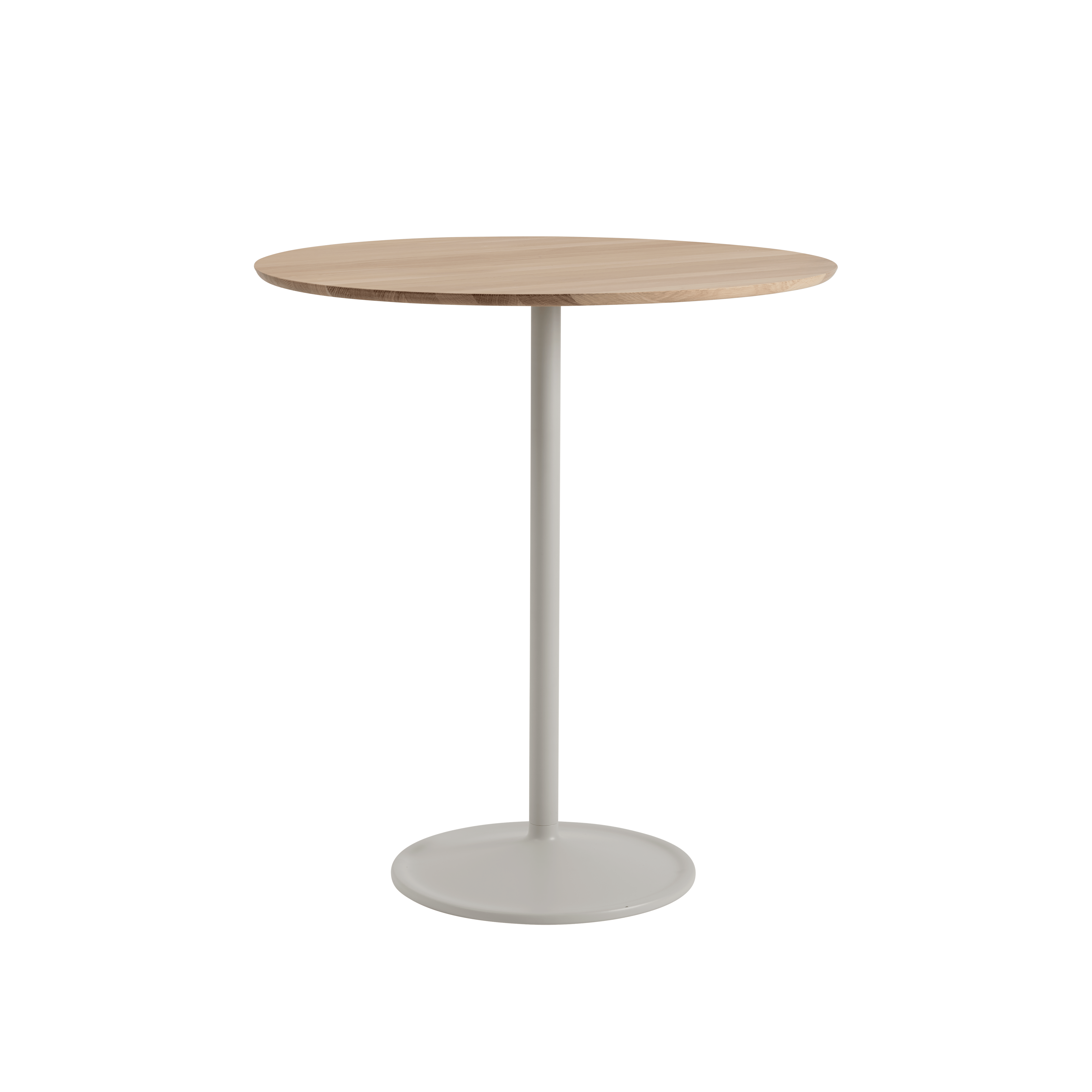 Ronde tafel SOFT van eikenhout met grijze basis