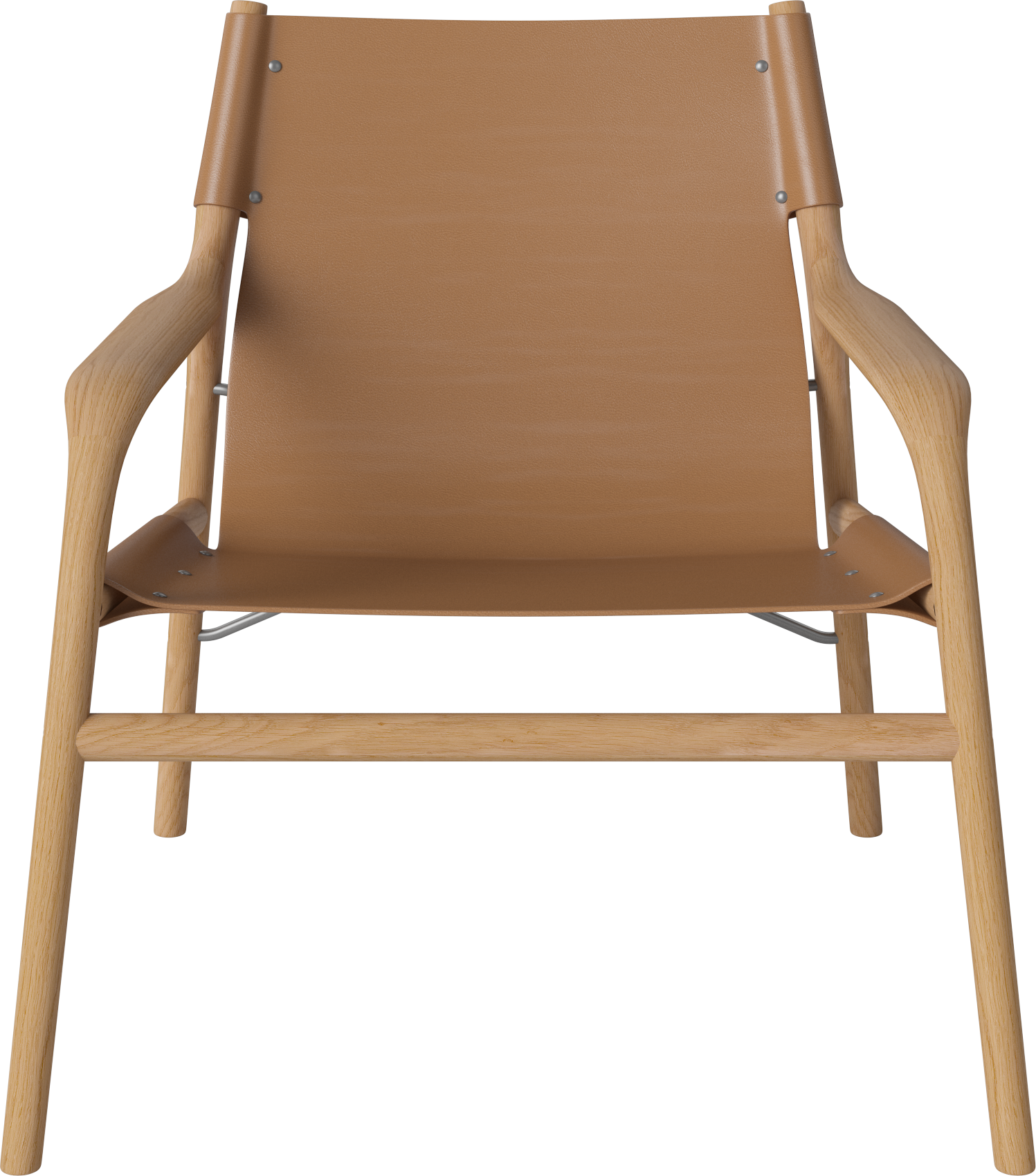 Fauteuil SOUL in konjak met eiken basis