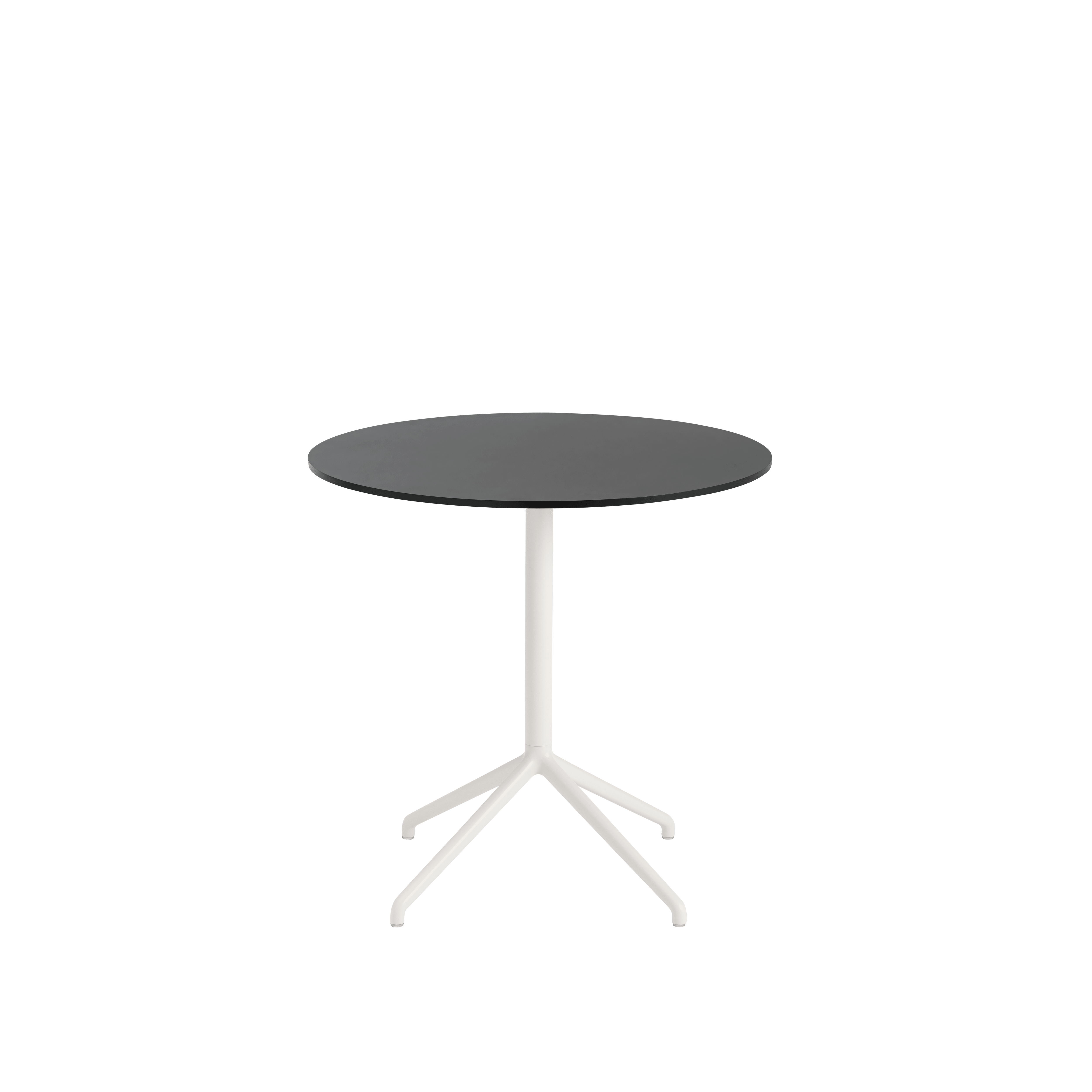 Ronde bar tafel STILL met zwart blad en gebroken witte basis