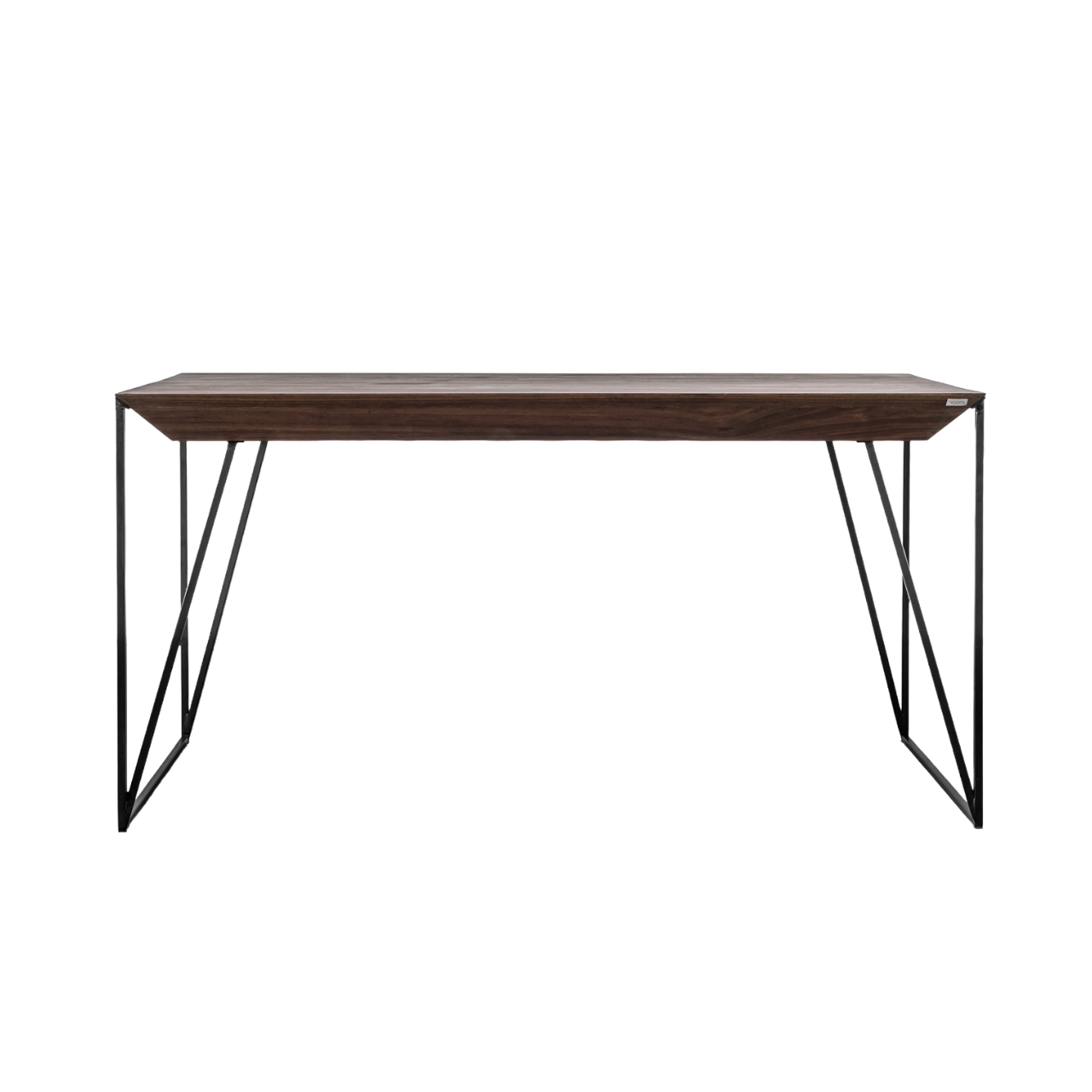 Tisch FRANCIS mit Nussbaumplatte und schwarzem Stahlgestell