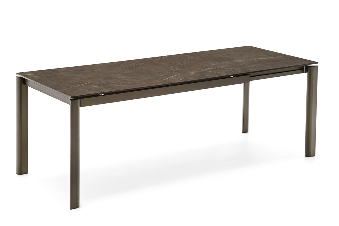 Extendable table STREAM with brown top and brown base