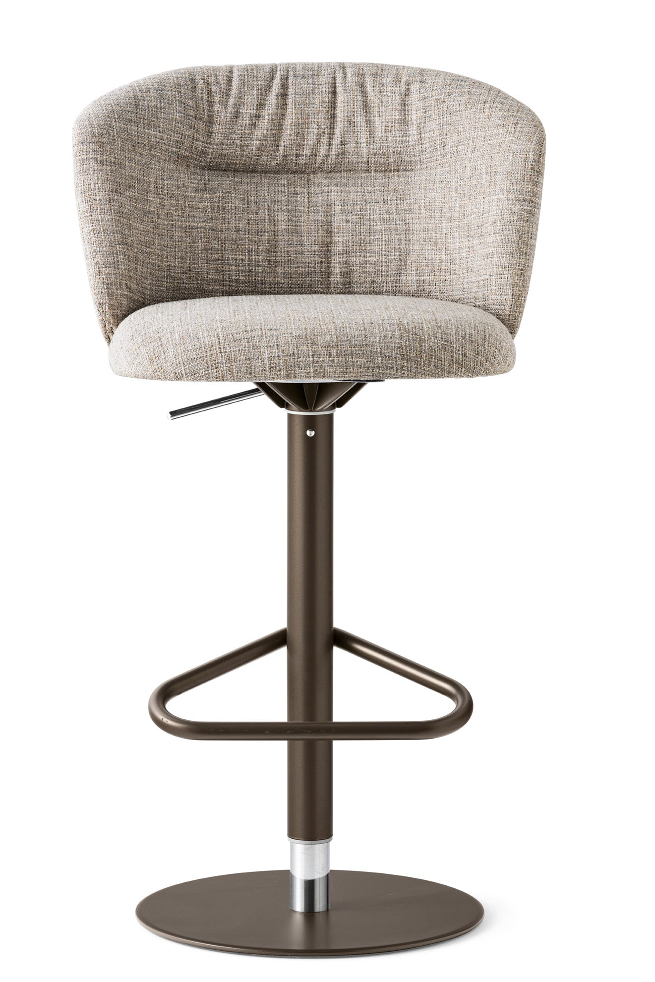 Drehbares Barhocker SWEEL mit braunem Metallgestell gepolstert
