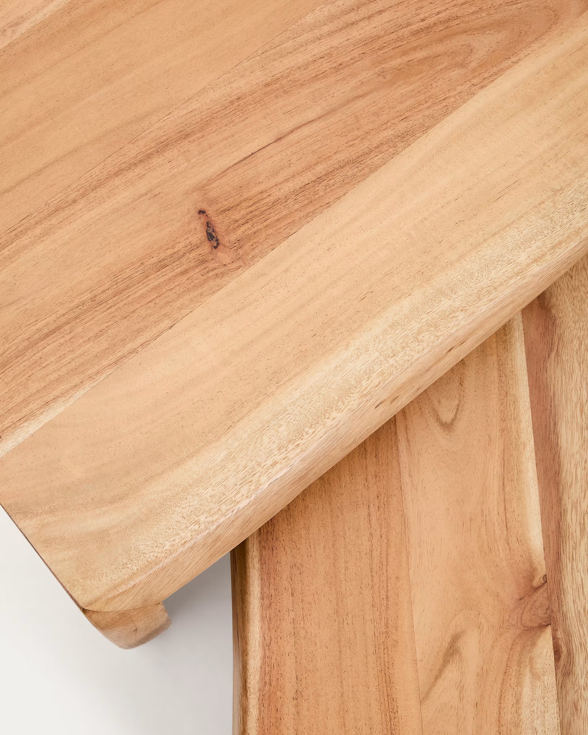 LOMIRI Table Set Solid Acacia Wood