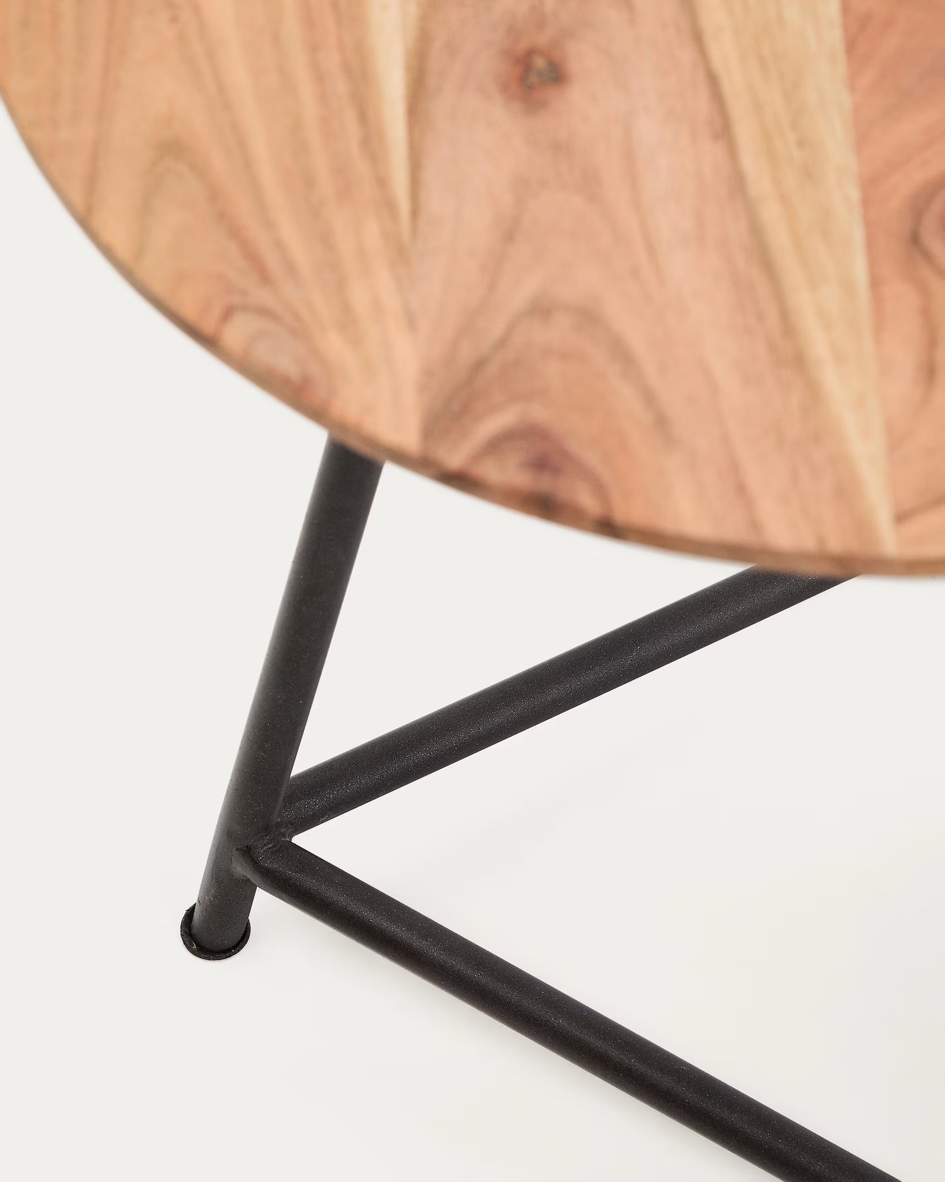 VINTARA set van tafels van massief acaciahout met zwarte basis