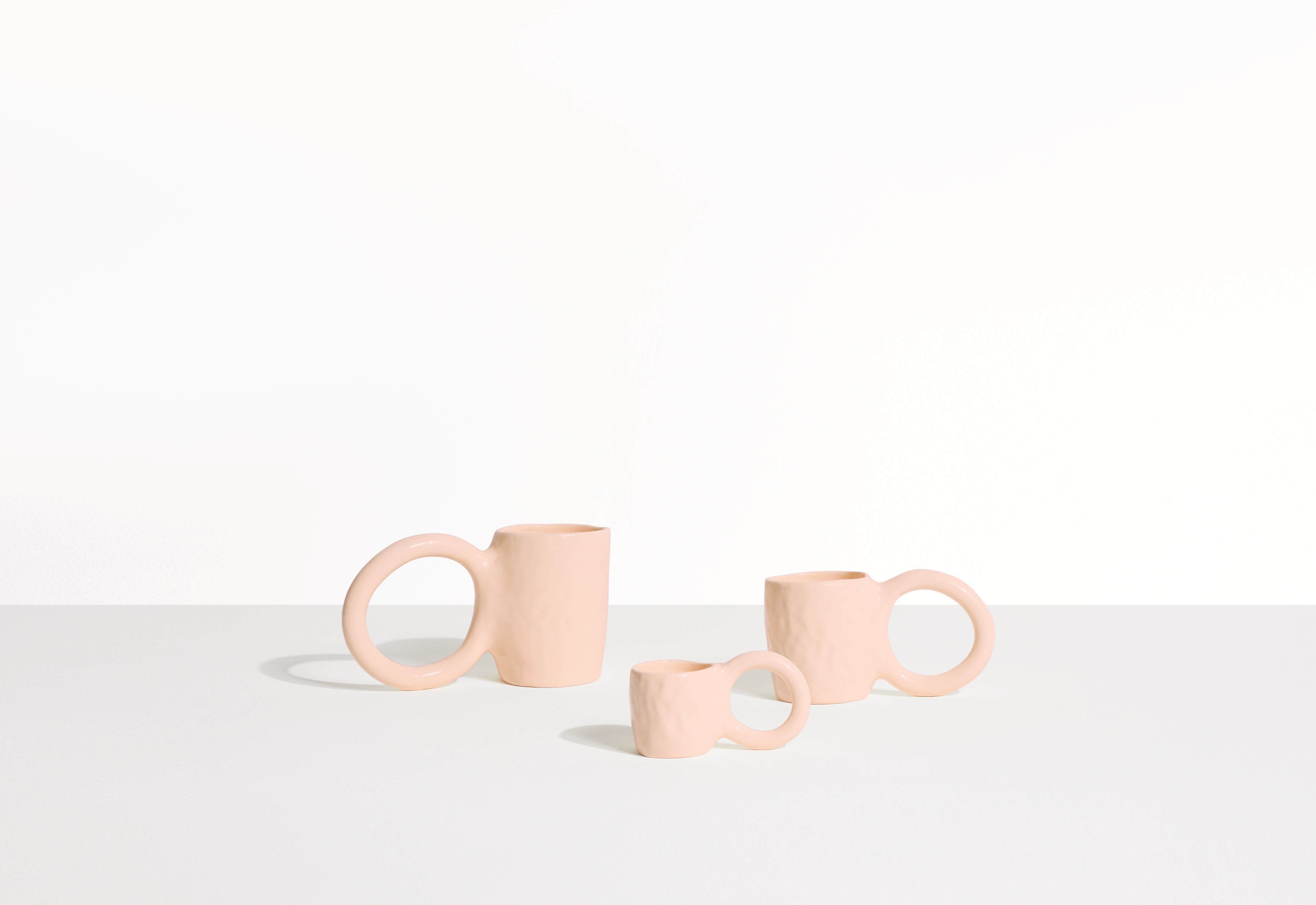 Set van espresso kopjes DONUT lichtroze