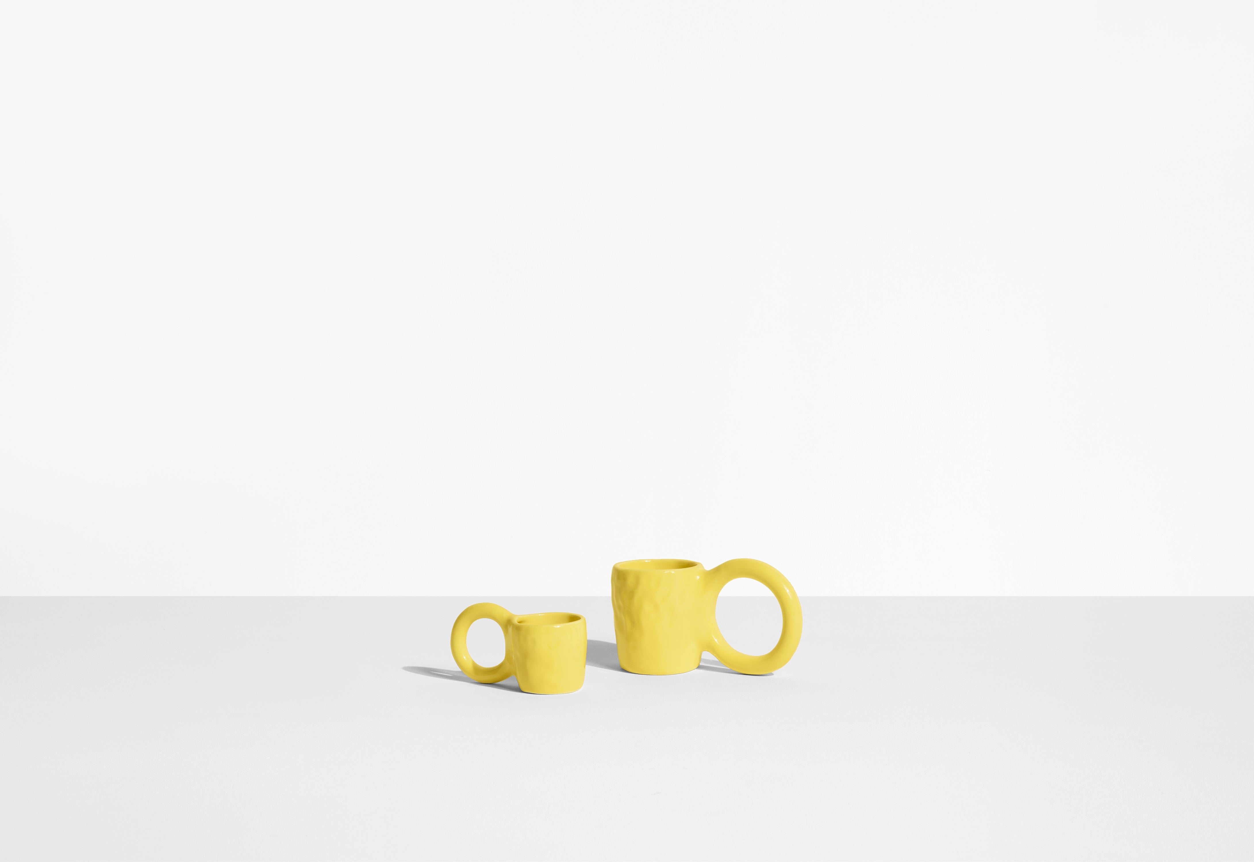 Set van gele espresso kopjes DONUT