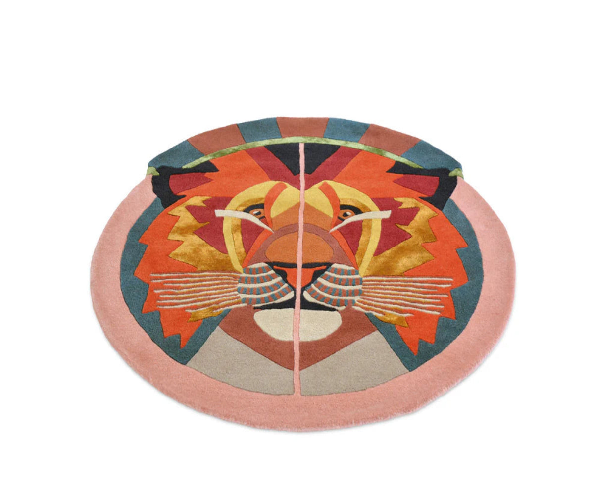 Round rug Zodiac Leo brown-pink