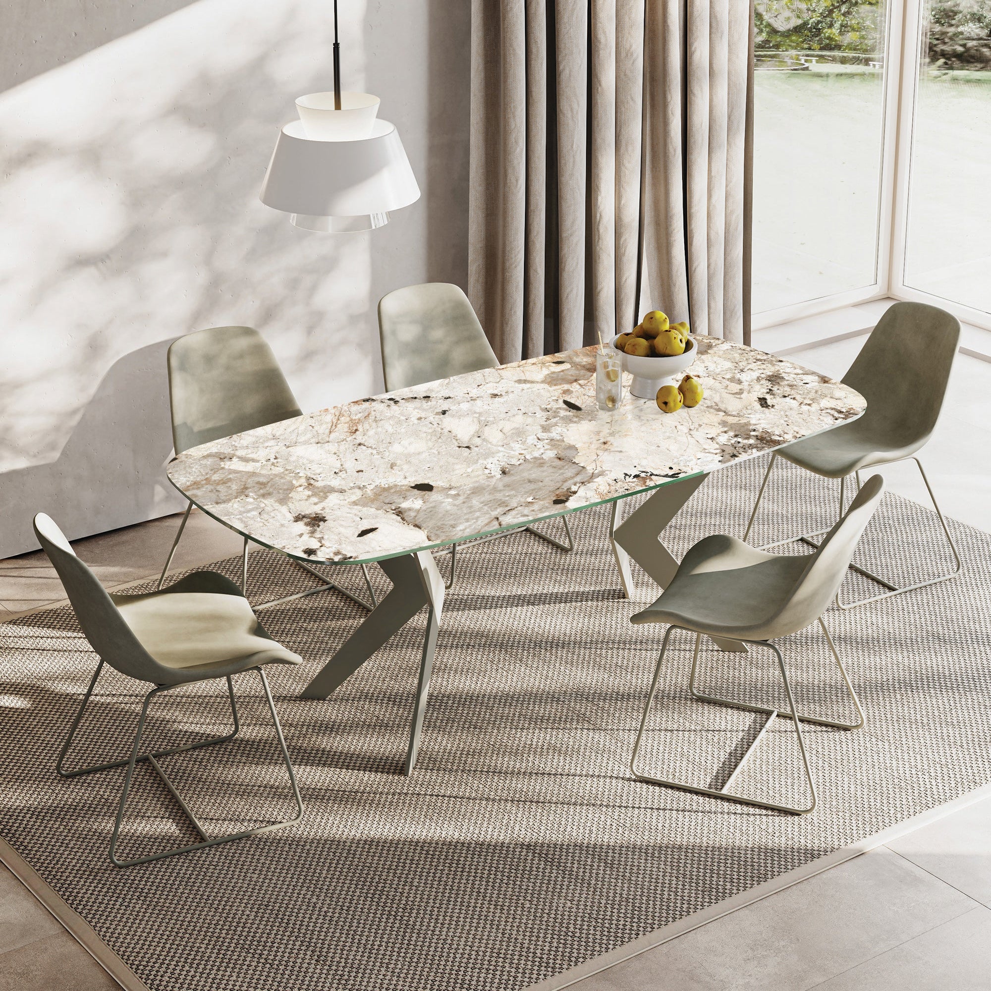 Tafel BOOMERANG van kwartscomposiet