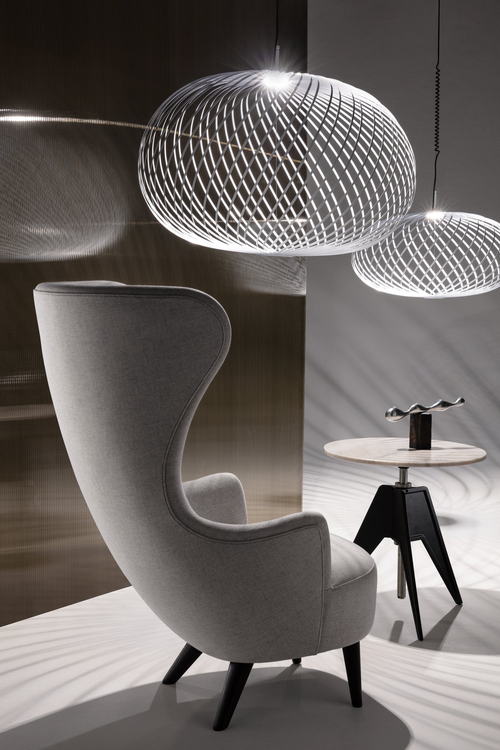 Upholstered wingback armchair