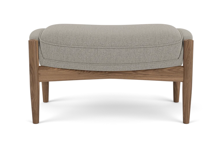 Podnóżek THE SEAL szary z orzechową podstawą