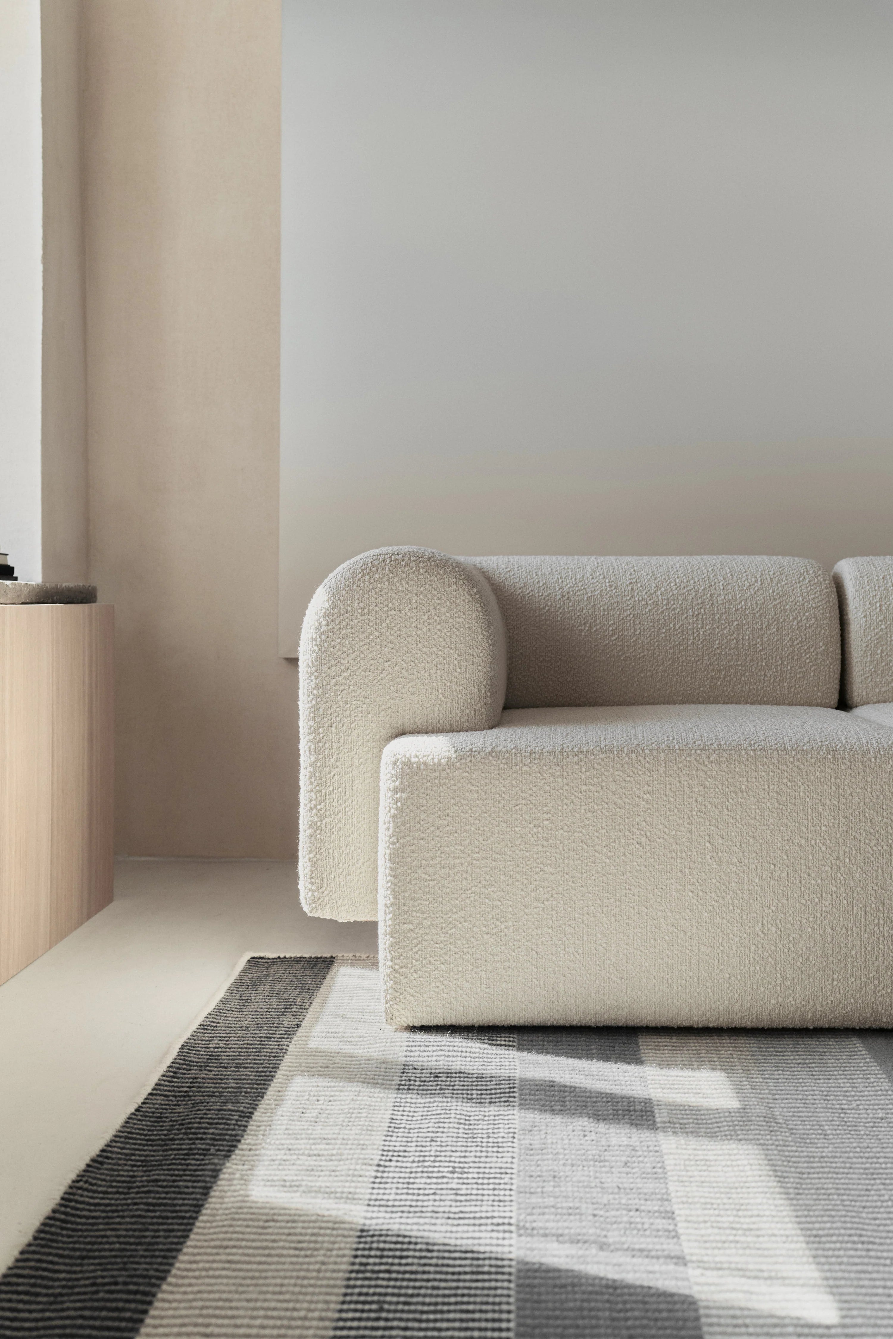 3-Seater Sofa TORI White Bouclé